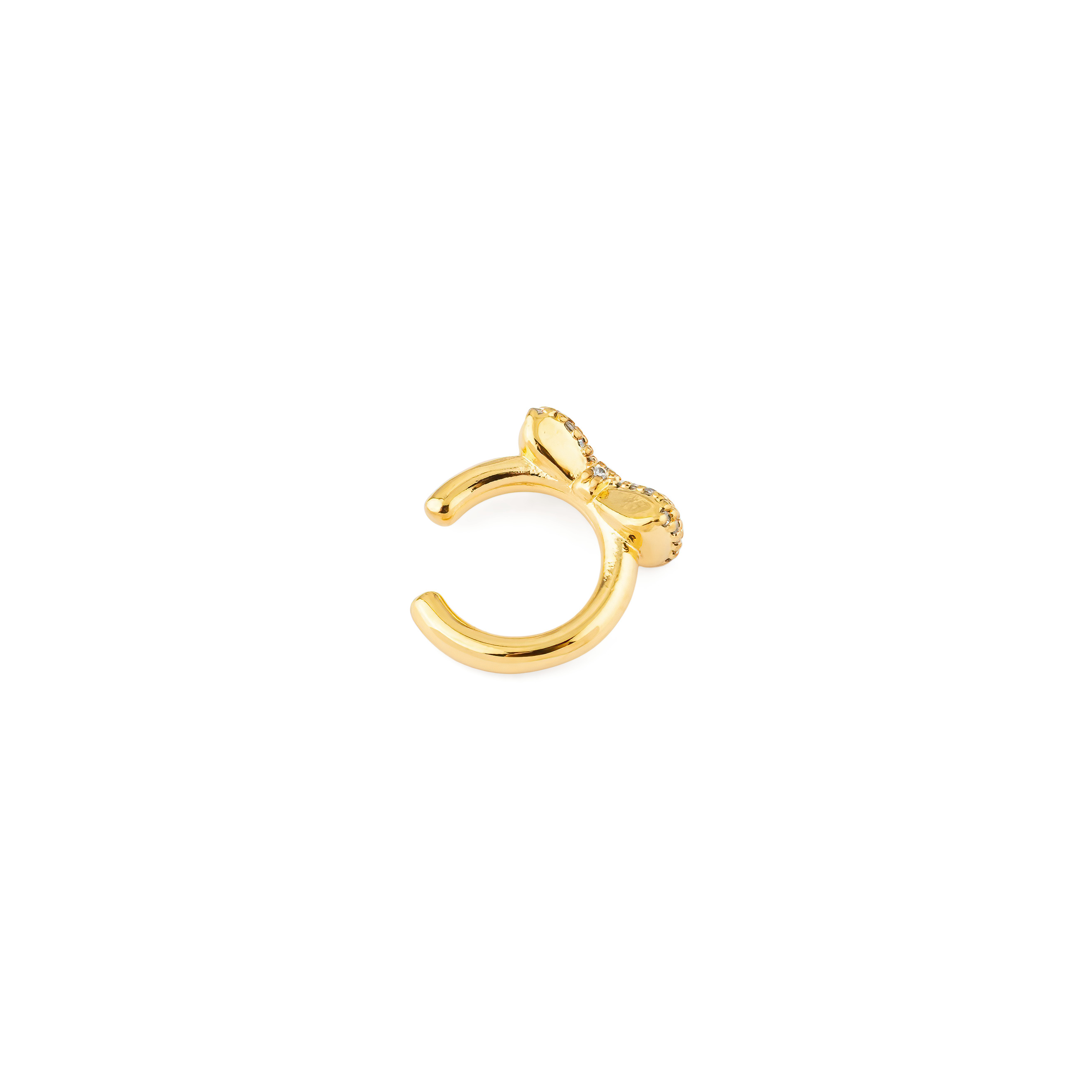 gold-tone bow cuff with crystals
