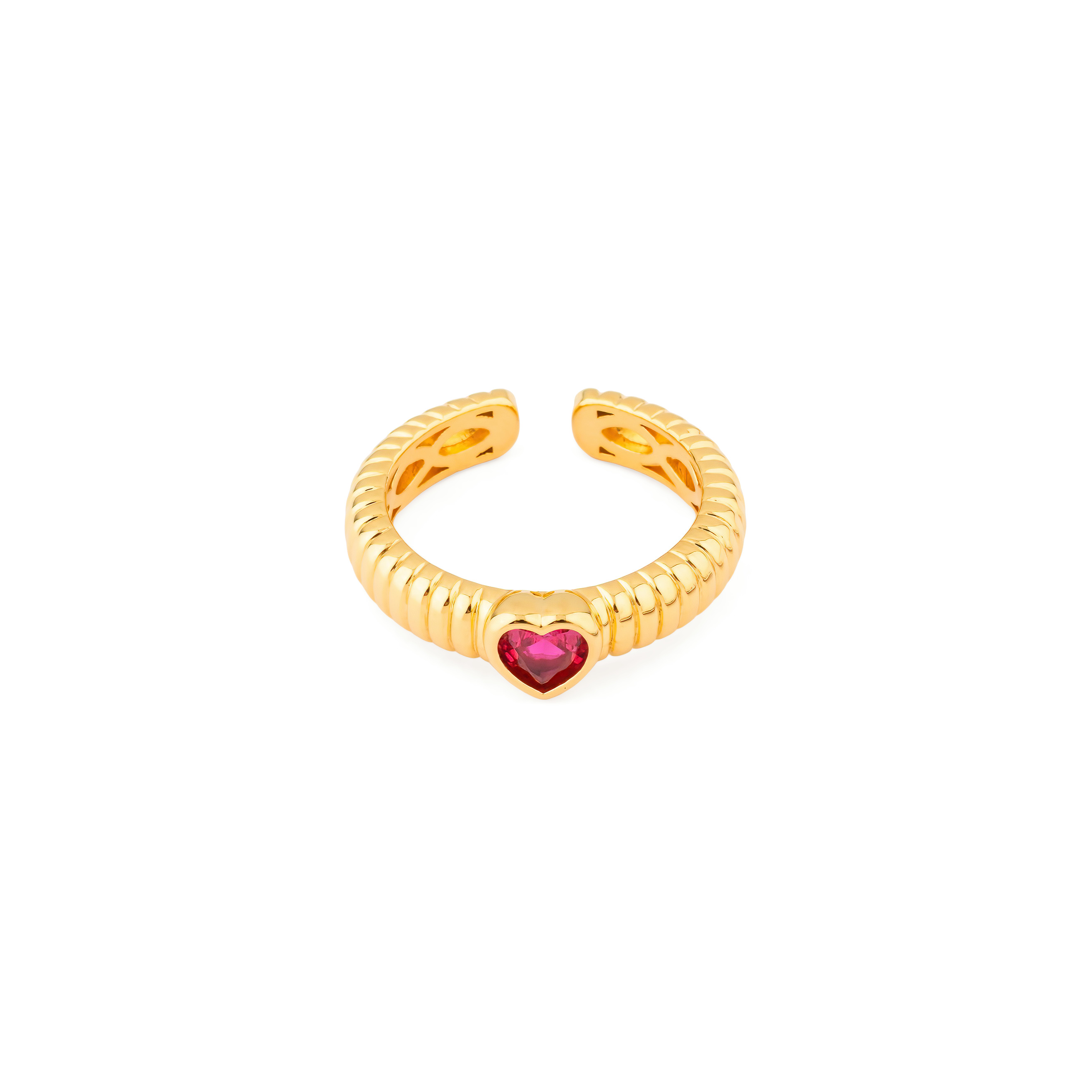 Сurly ring with a red heart