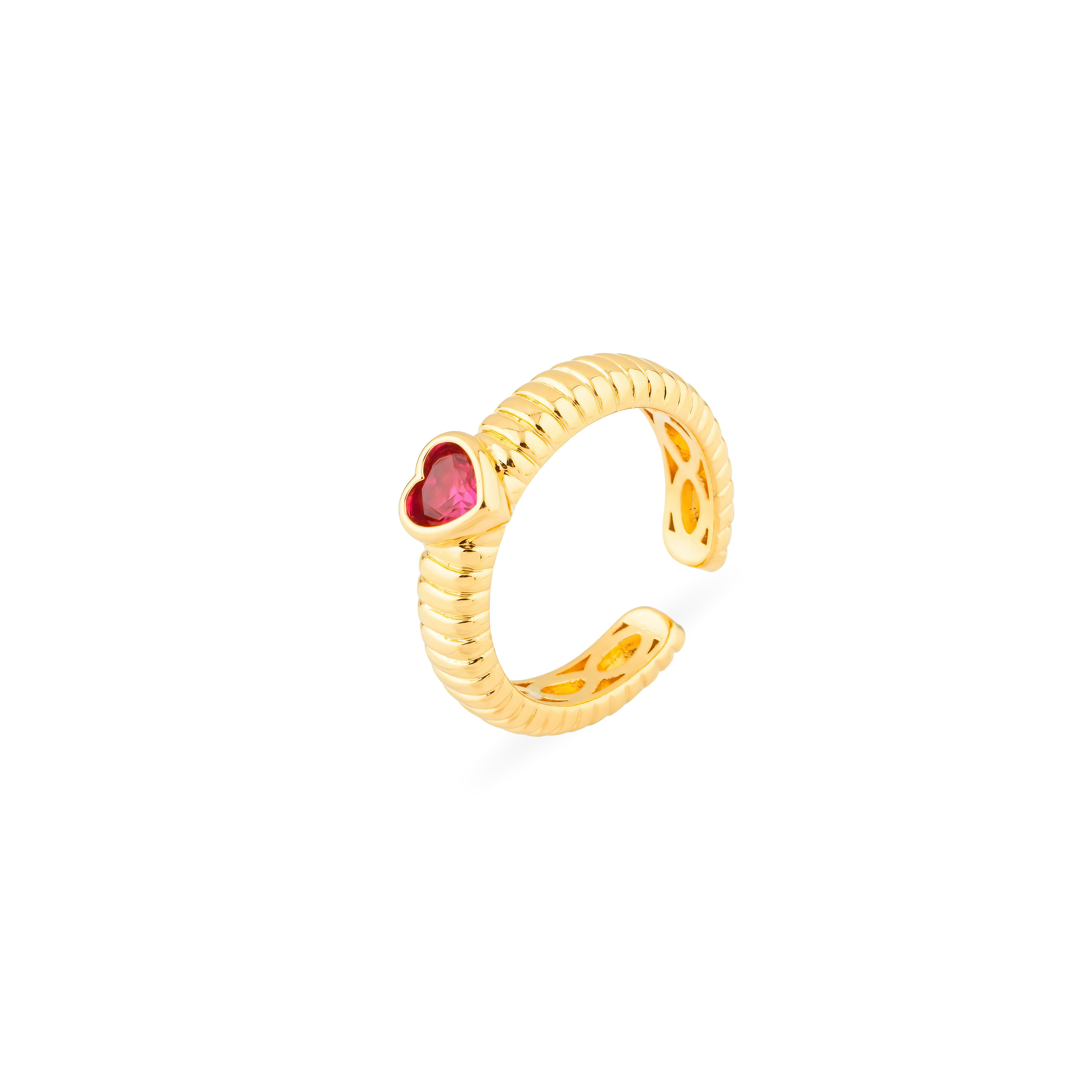 Сurly ring with a red heart