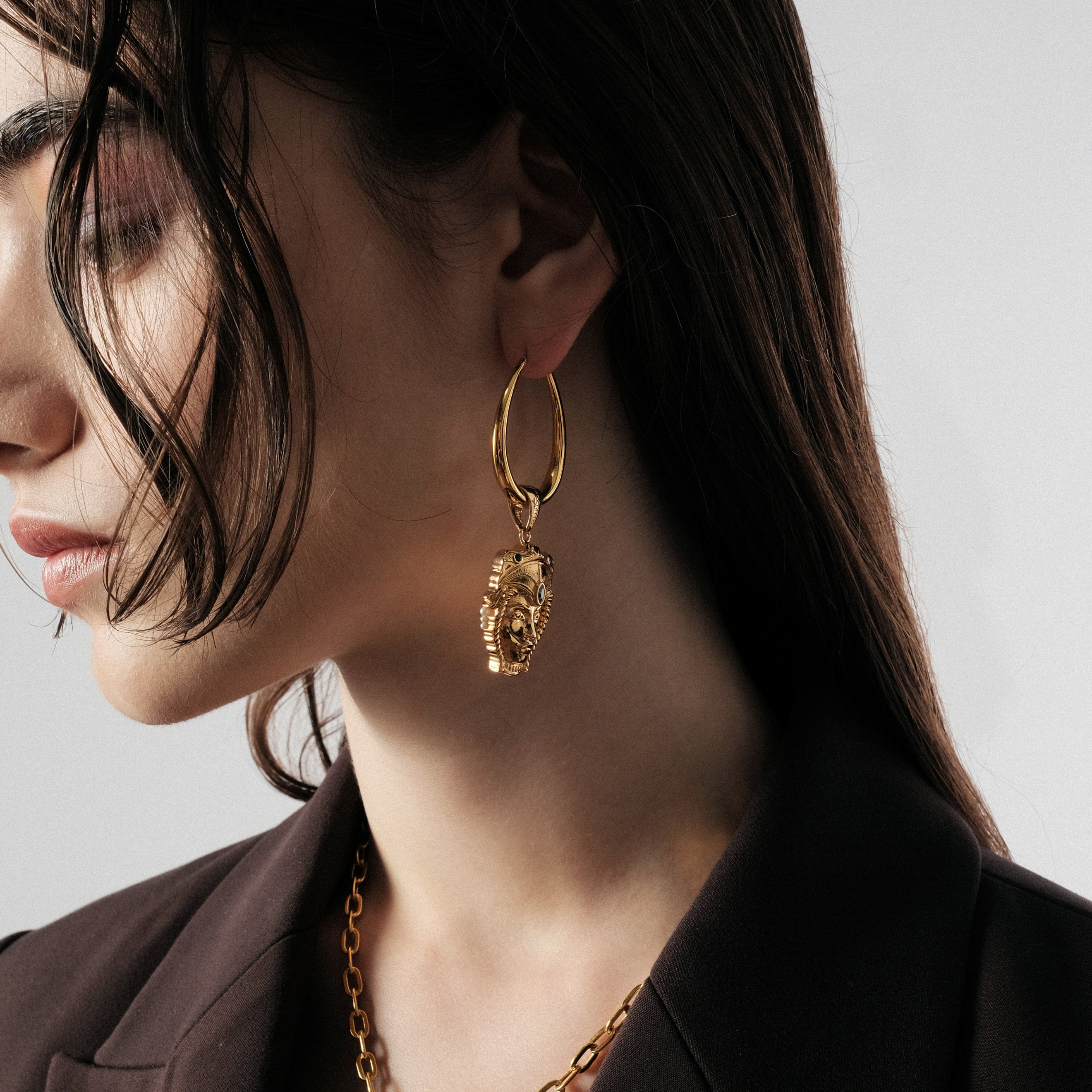 Позолоченный кулон на цепочке AUREA BIG + LOVER MOOR GOLD CHARM