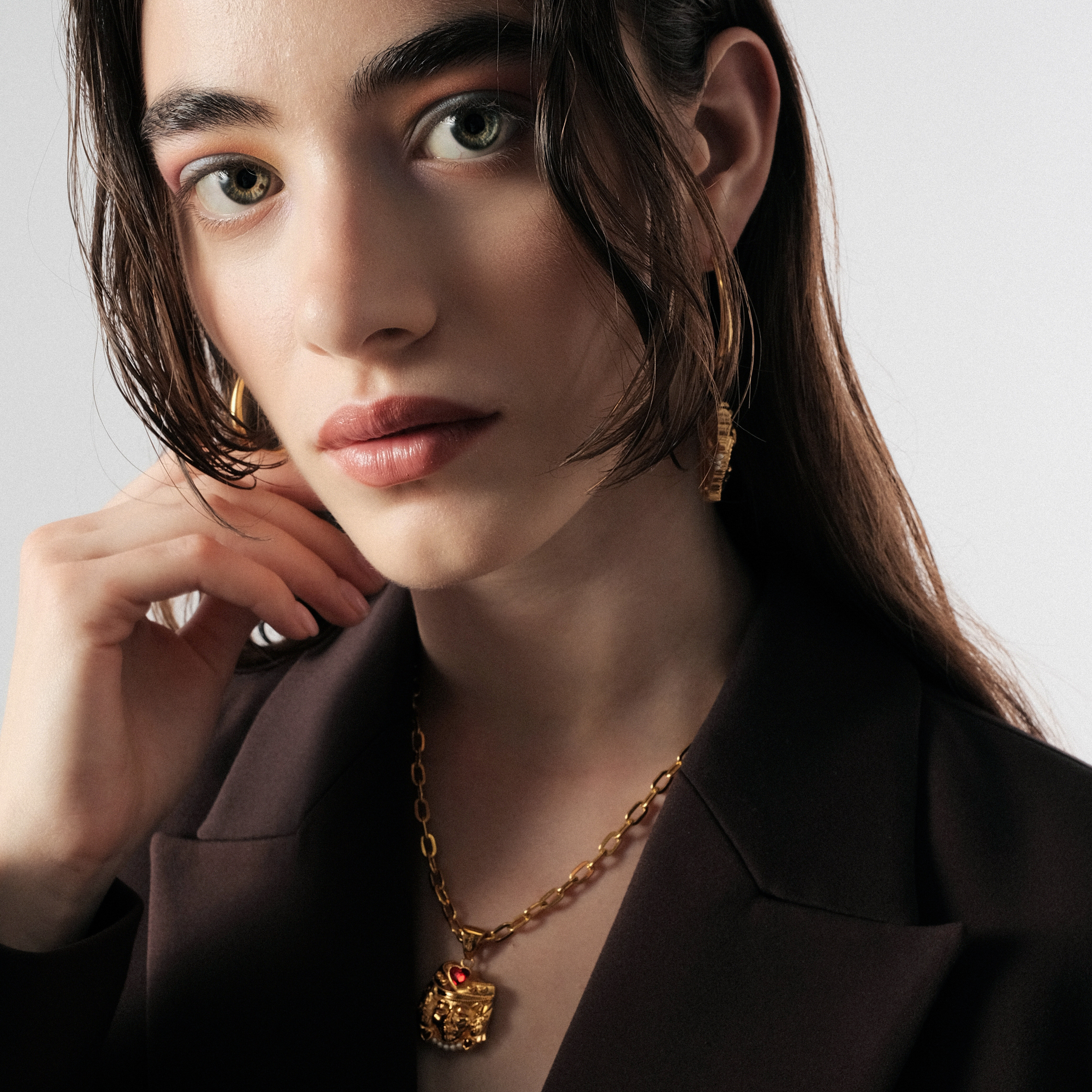 Позолоченный кулон на цепочке AUREA BIG + LOVER MOOR GOLD CHARM