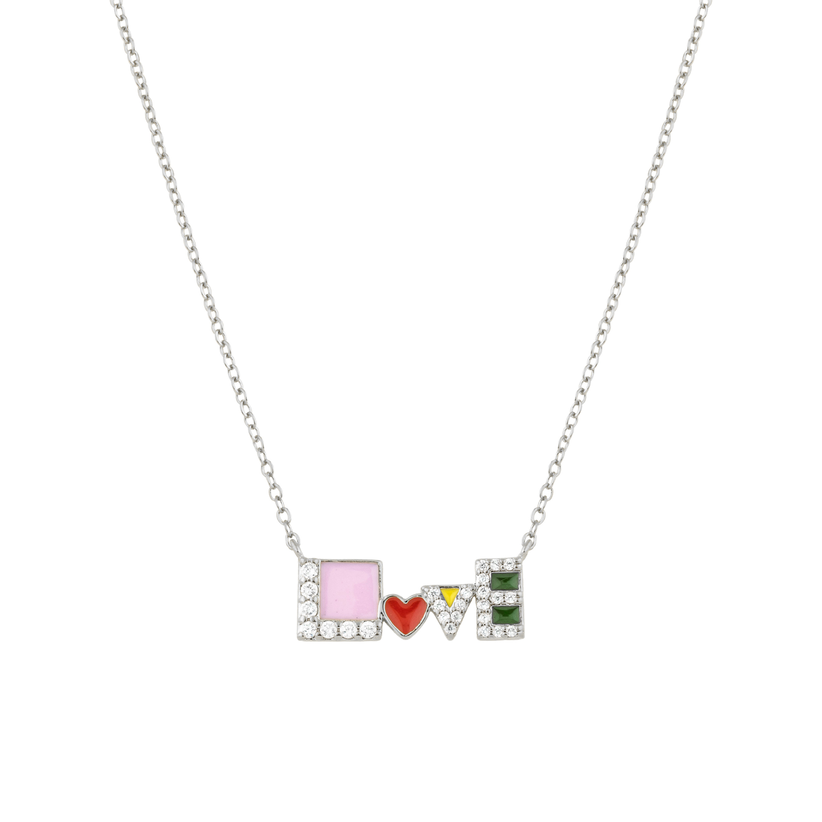 Серебристая цепочка с подвеской LOVE