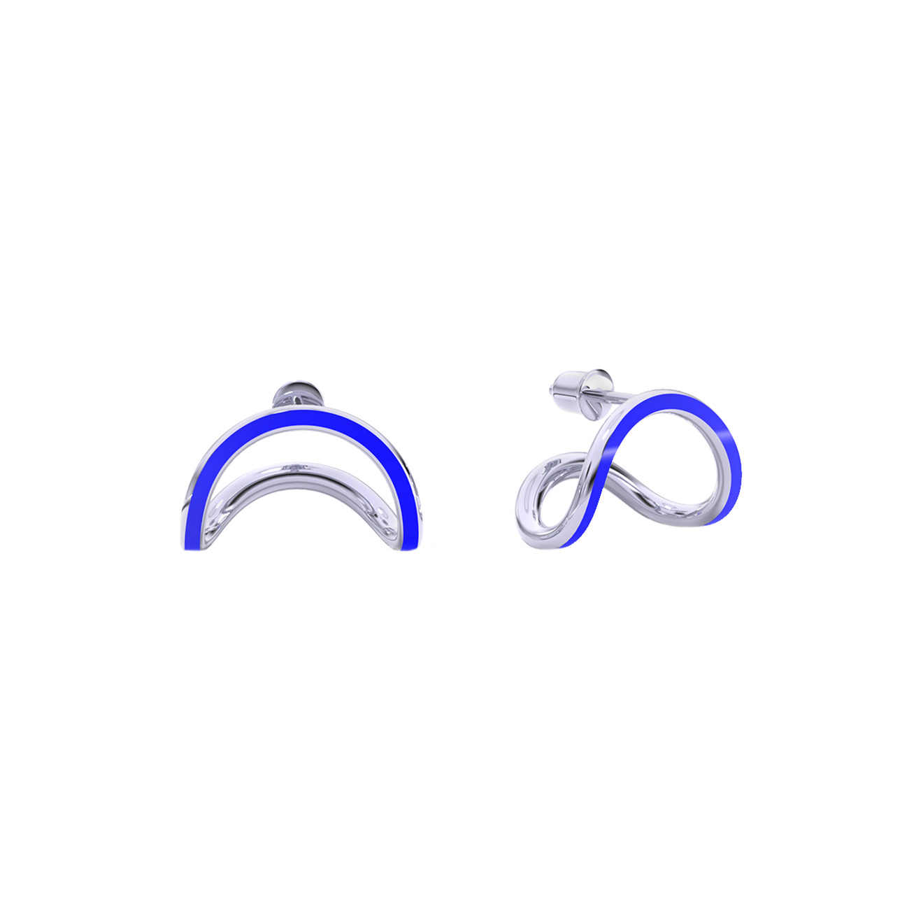 Prosto Jewelry Пусеты свобода из серебра с синей эмалью prosto jewelry колье из серебра с разноцветными подвесками