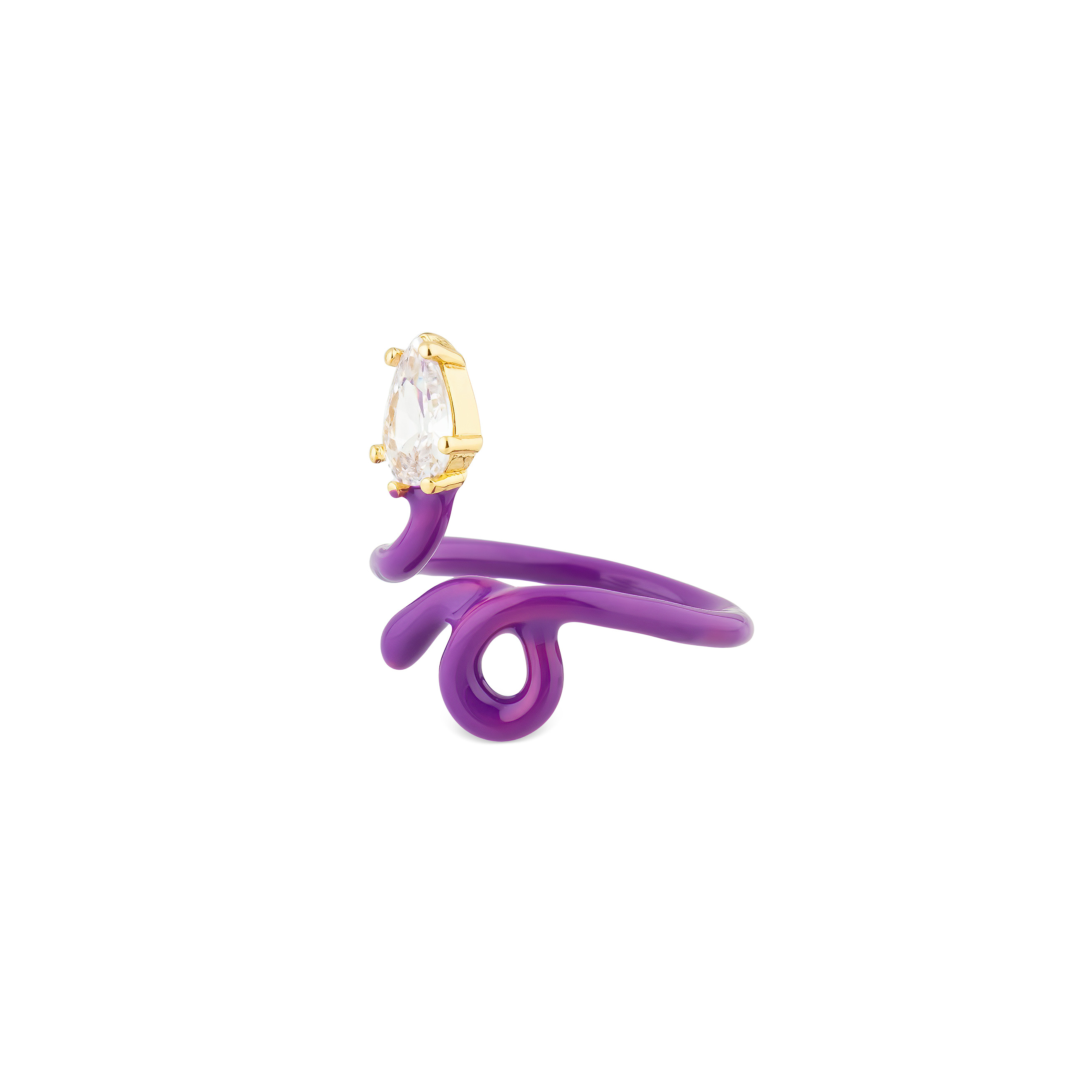 calligraphy violet ring with crystal