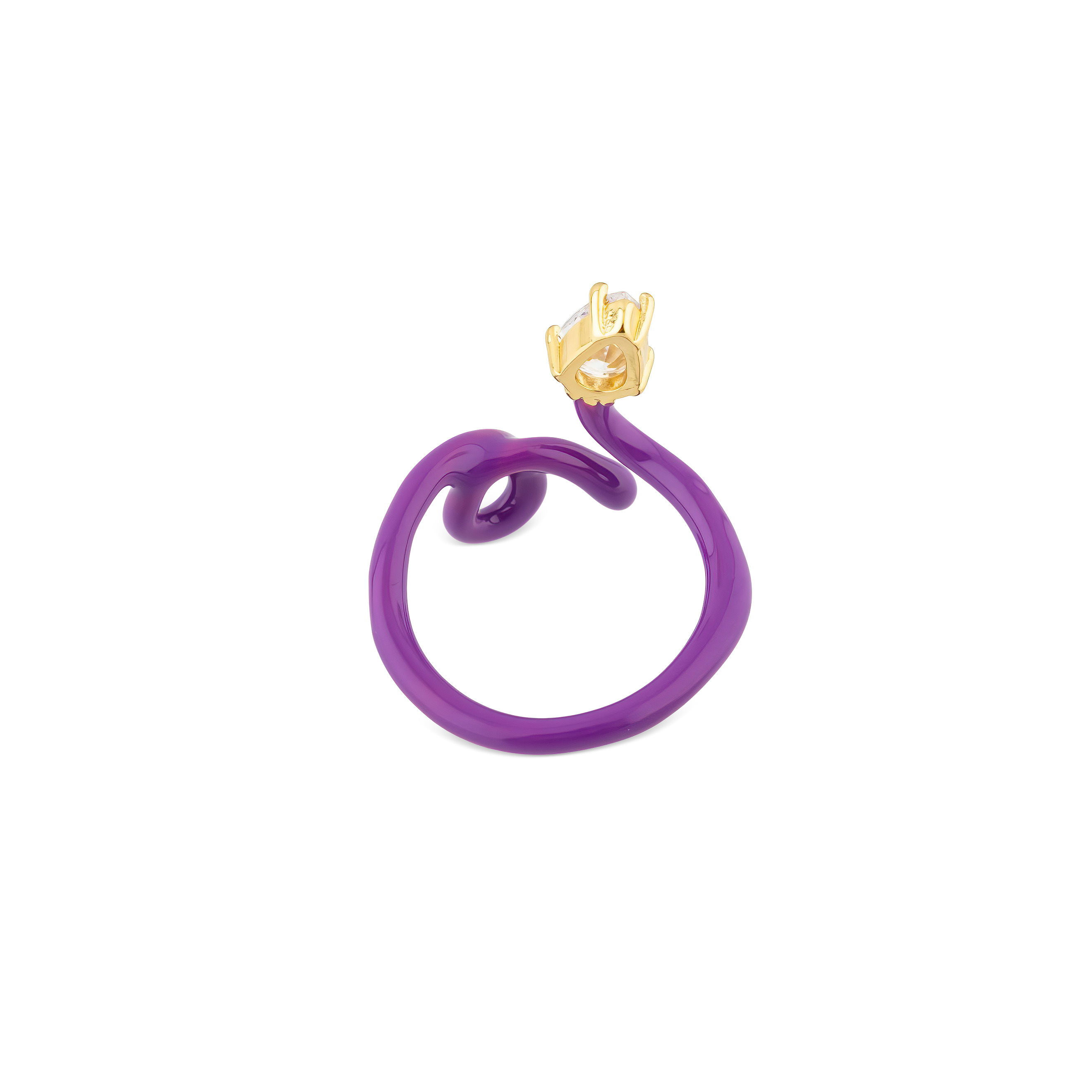 calligraphy violet ring with crystal