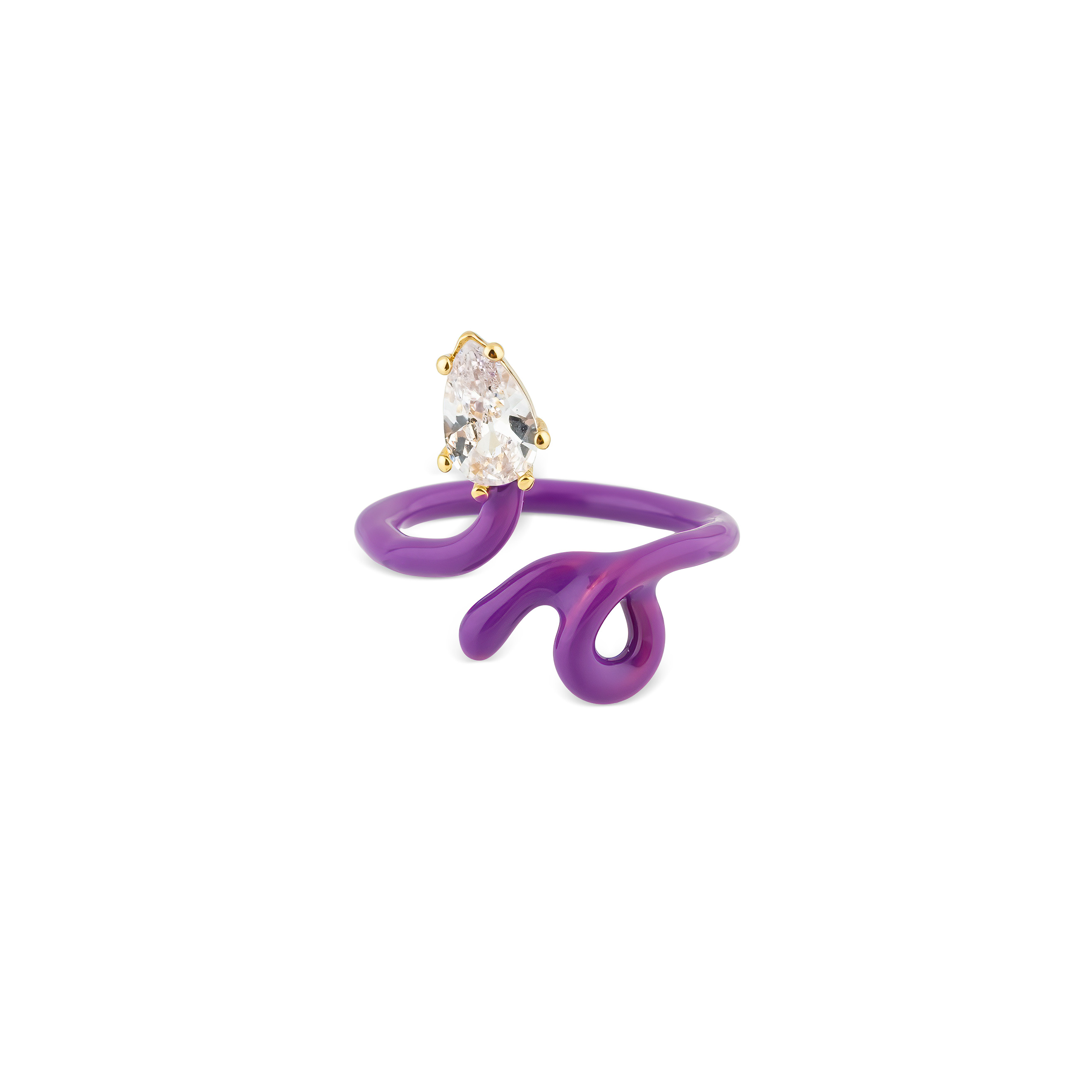 calligraphy violet ring with crystal