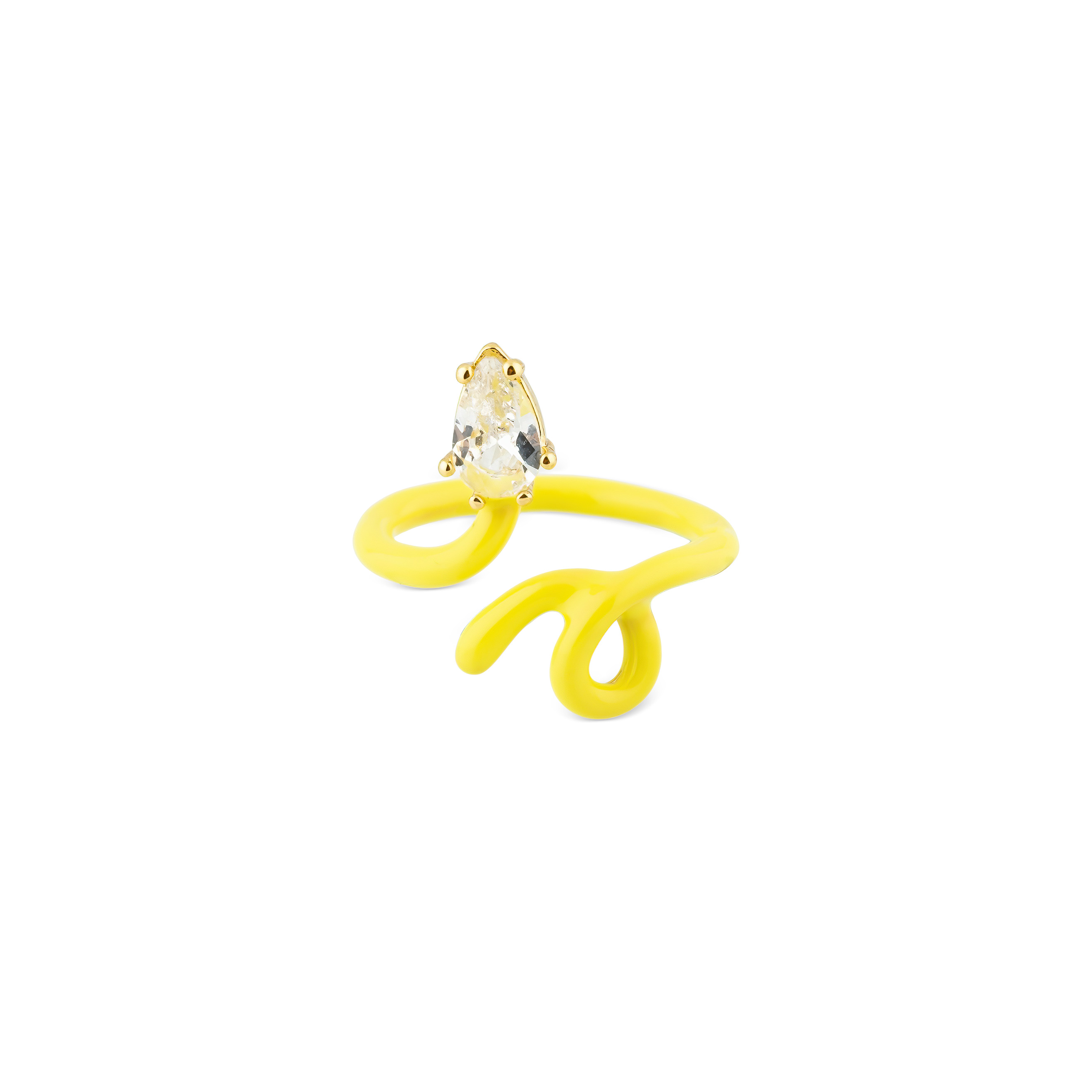 calligraphy yellow ring with crystal