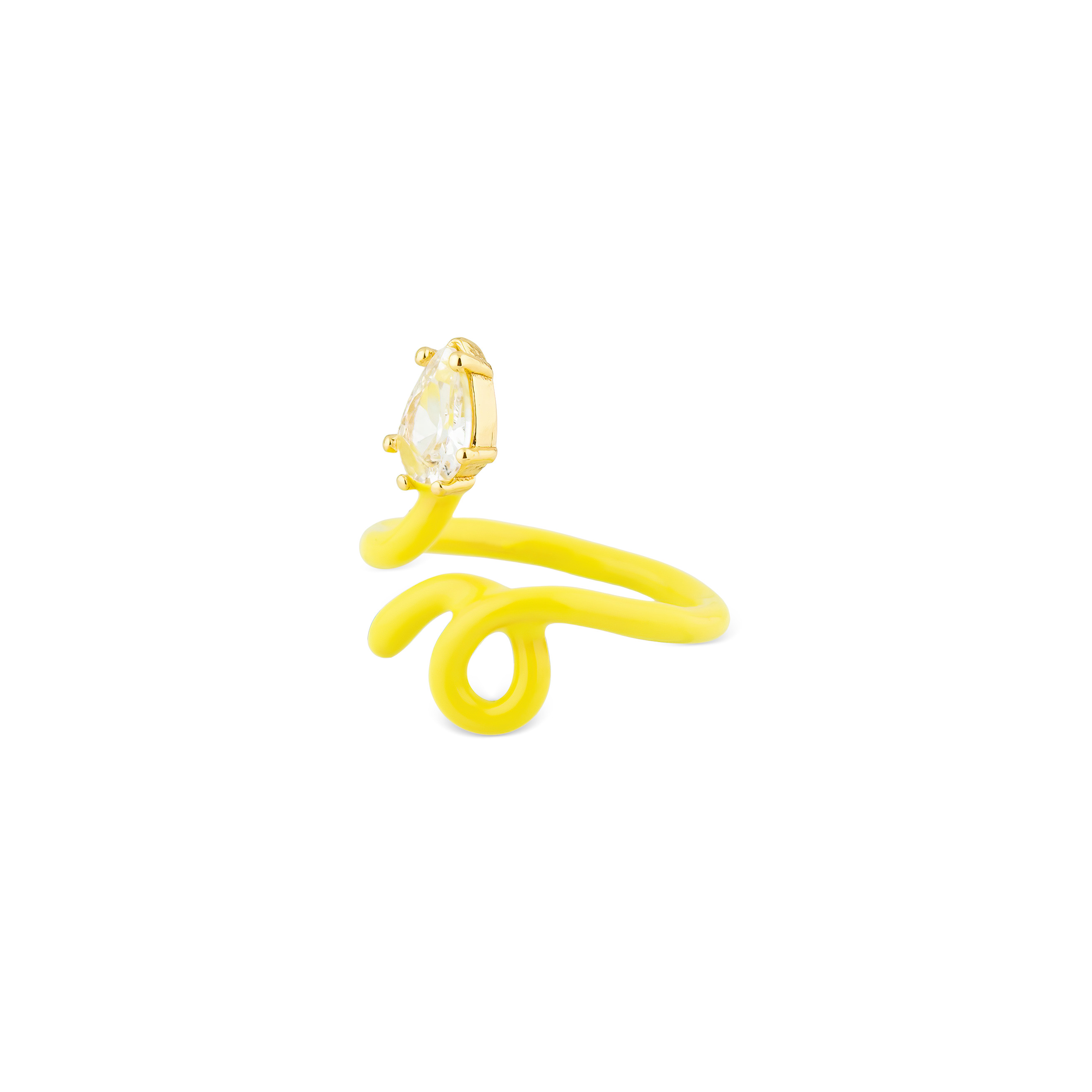 calligraphy yellow ring with crystal