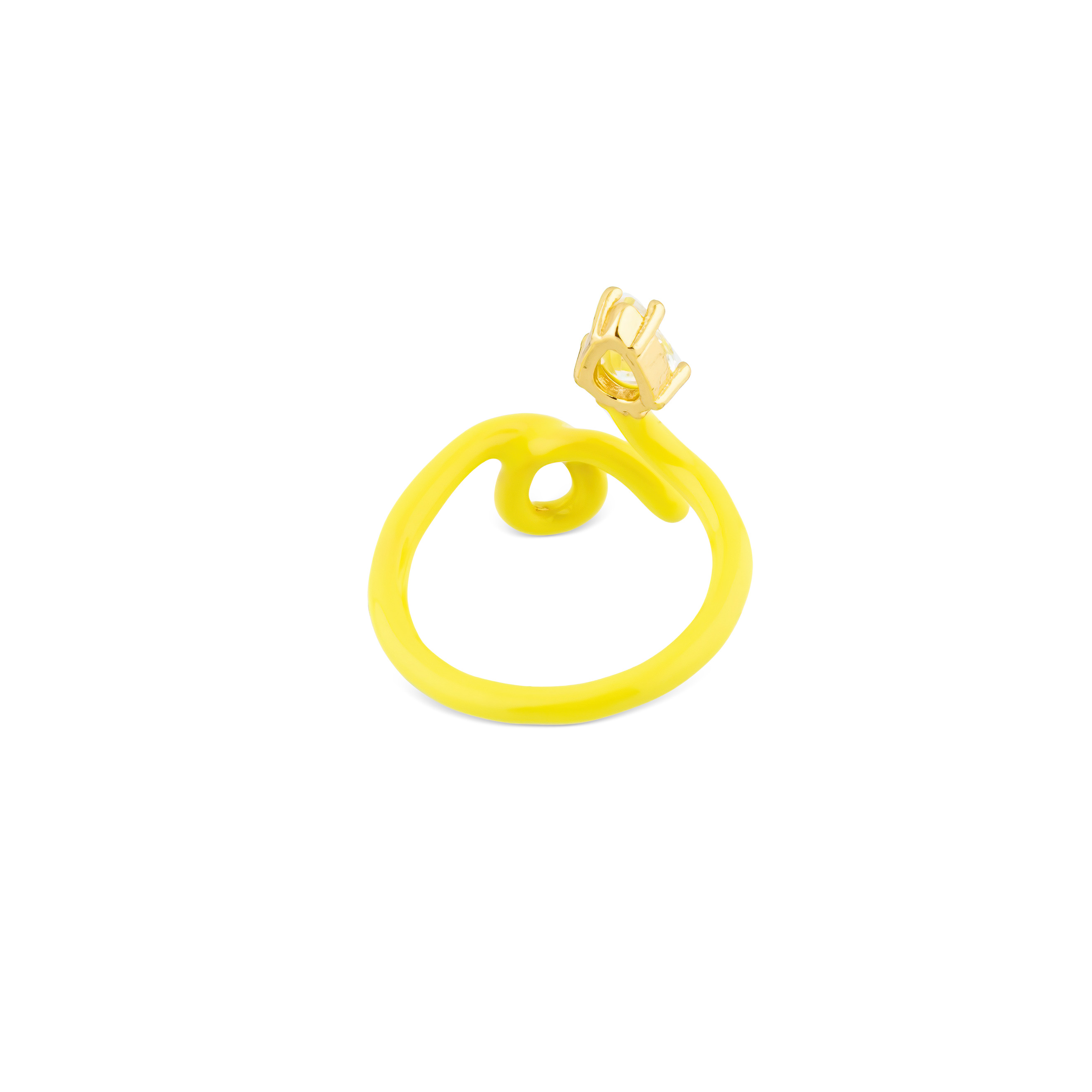 calligraphy yellow ring with crystal