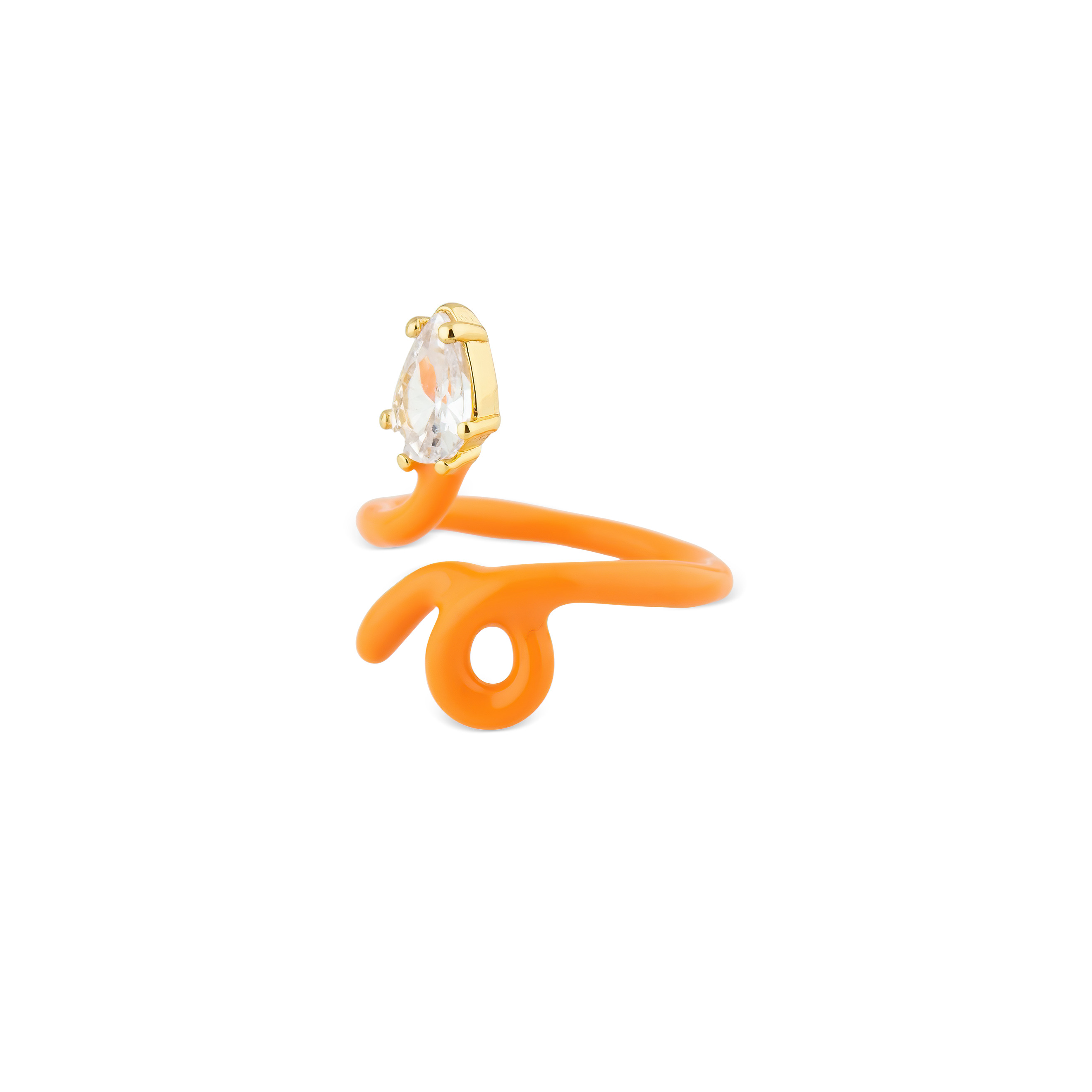 calligraphy orange ring with crystal