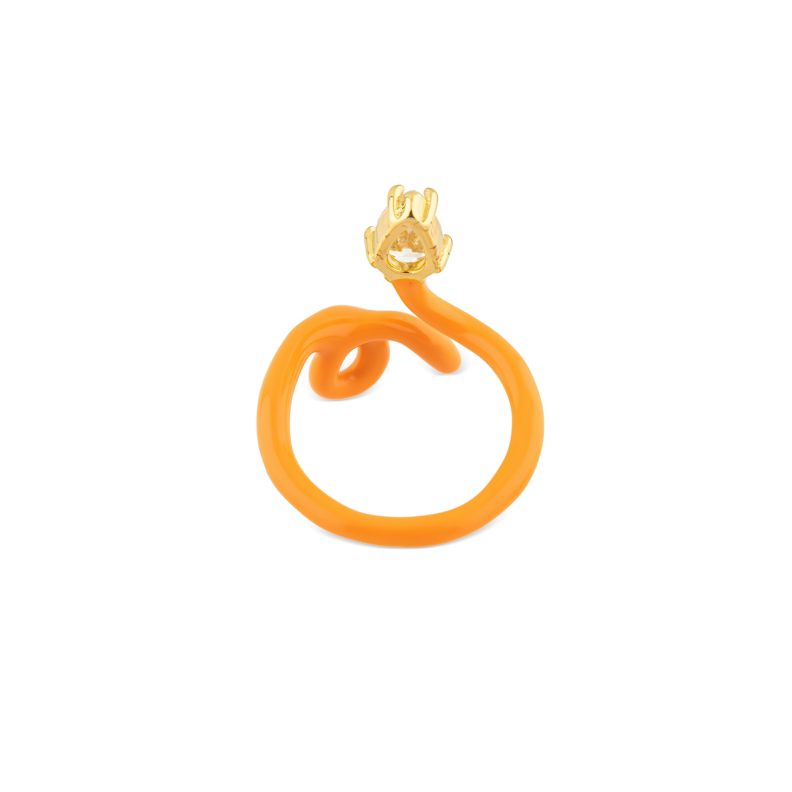 calligraphy orange ring with crystal