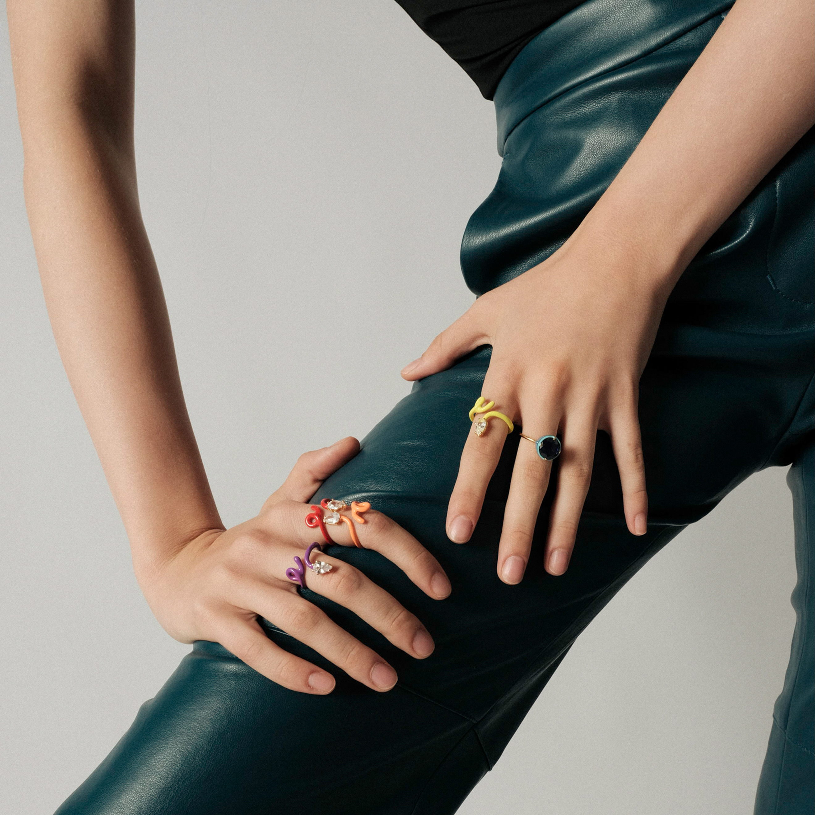 ring with blue crystal circle