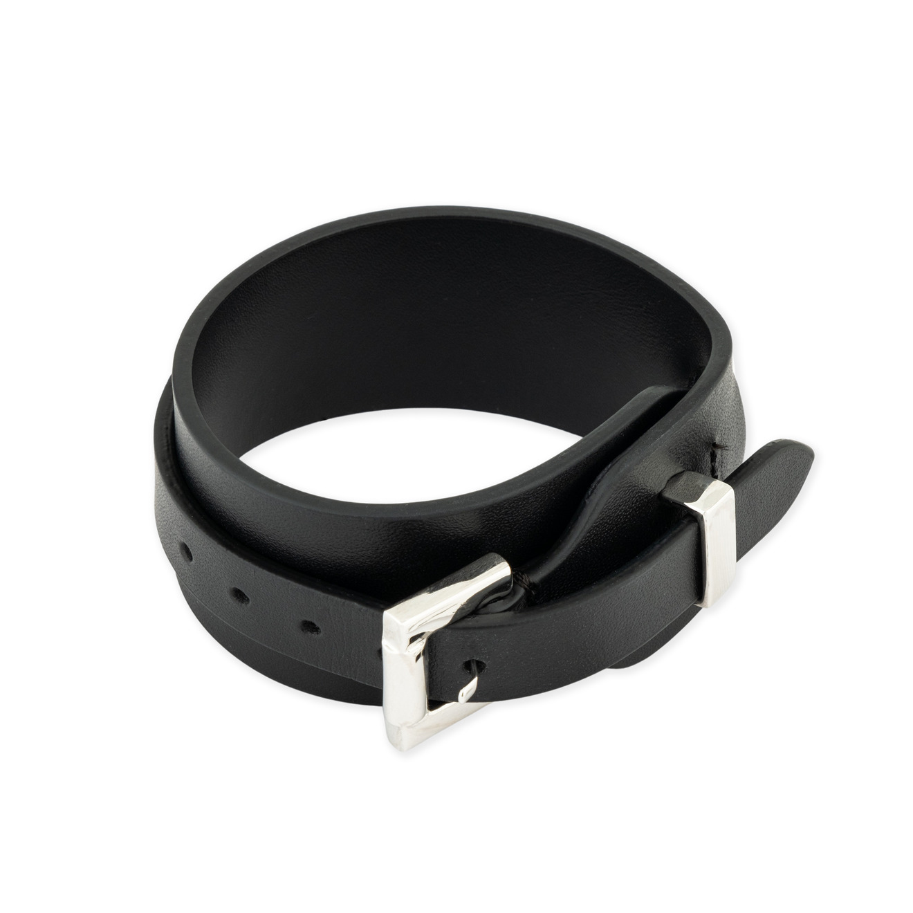 Tannum Черный кожаный браслет с серебристой пряжкой tannum черный кожаный браслет с металлическим замком