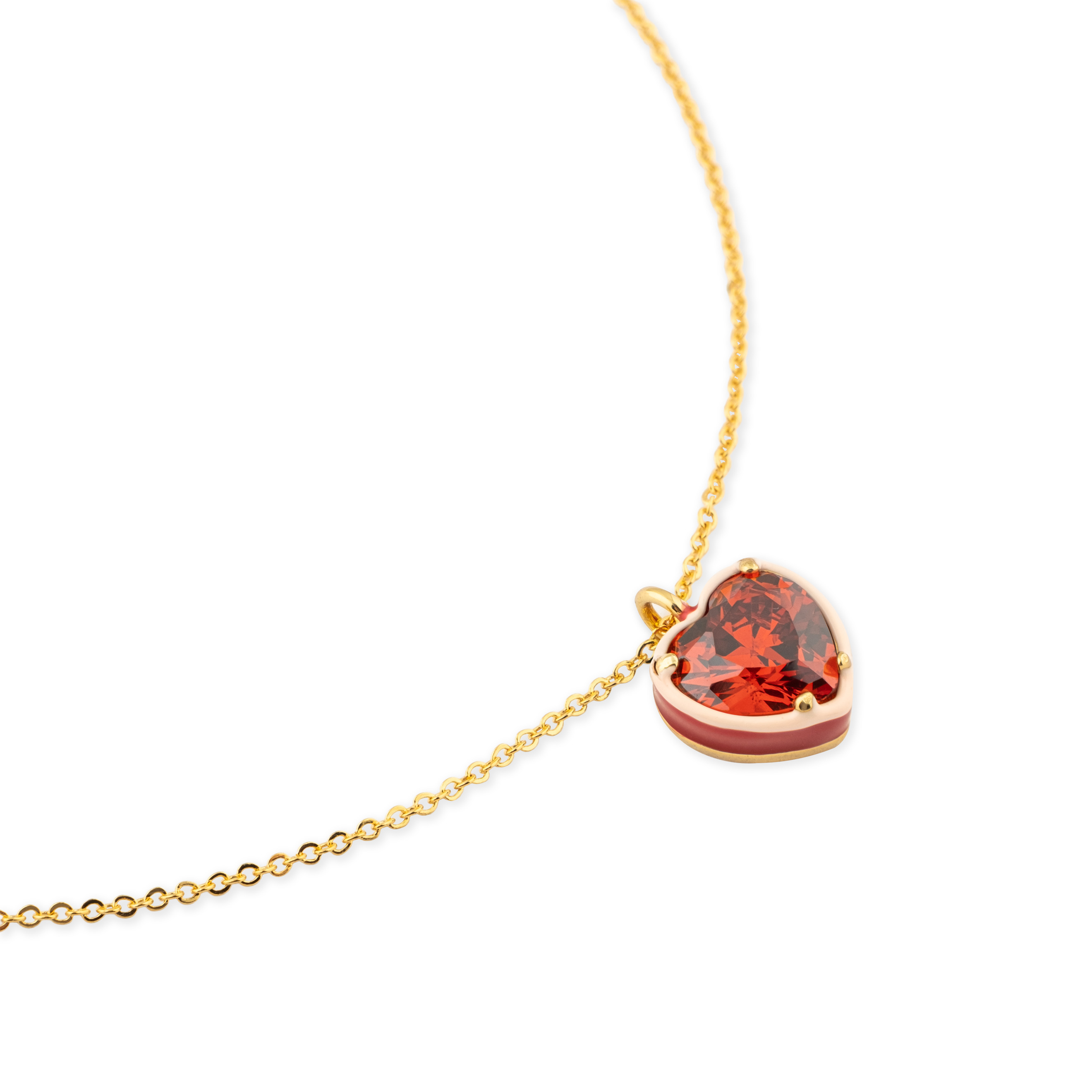chain with a heart crystal pendant