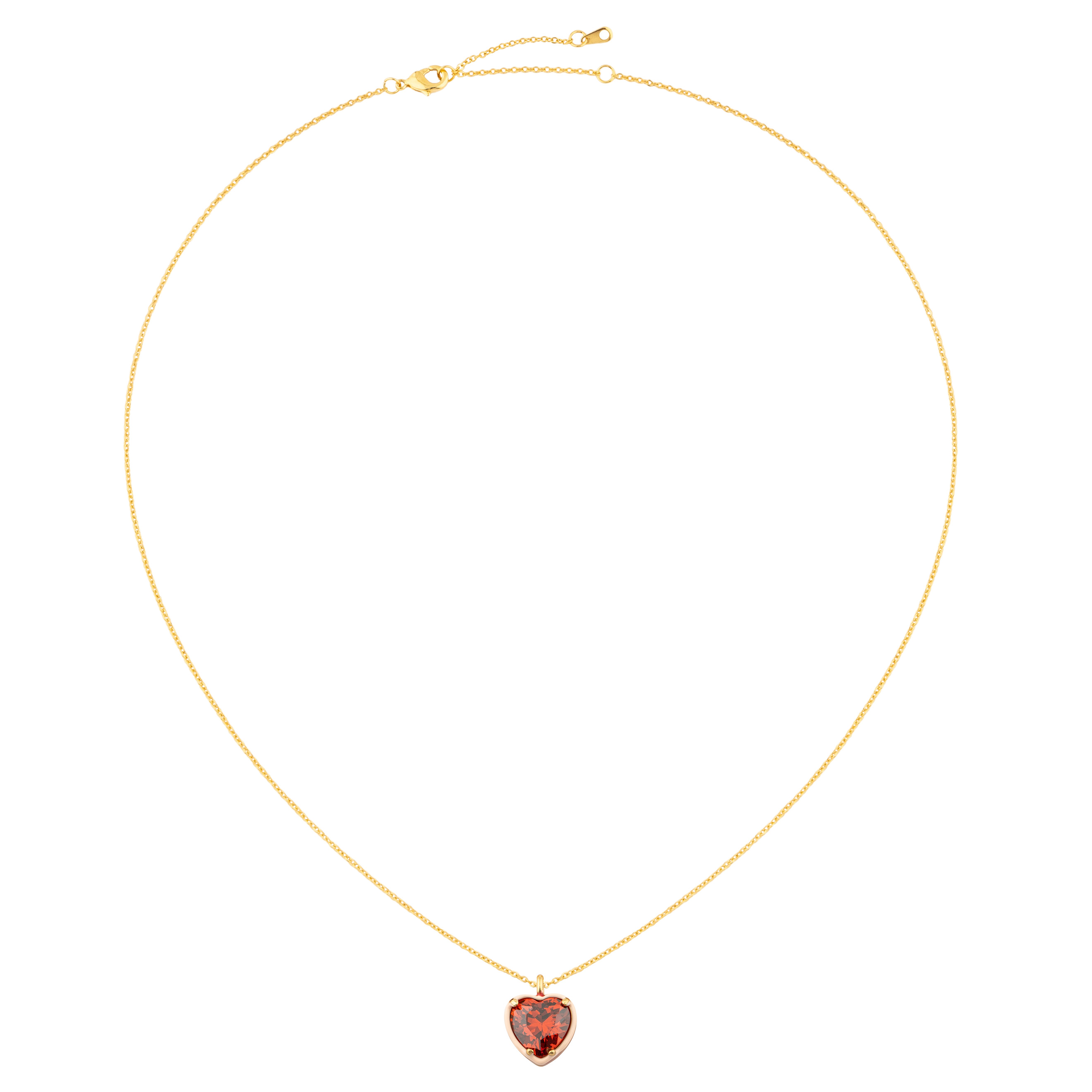 chain with a heart crystal pendant