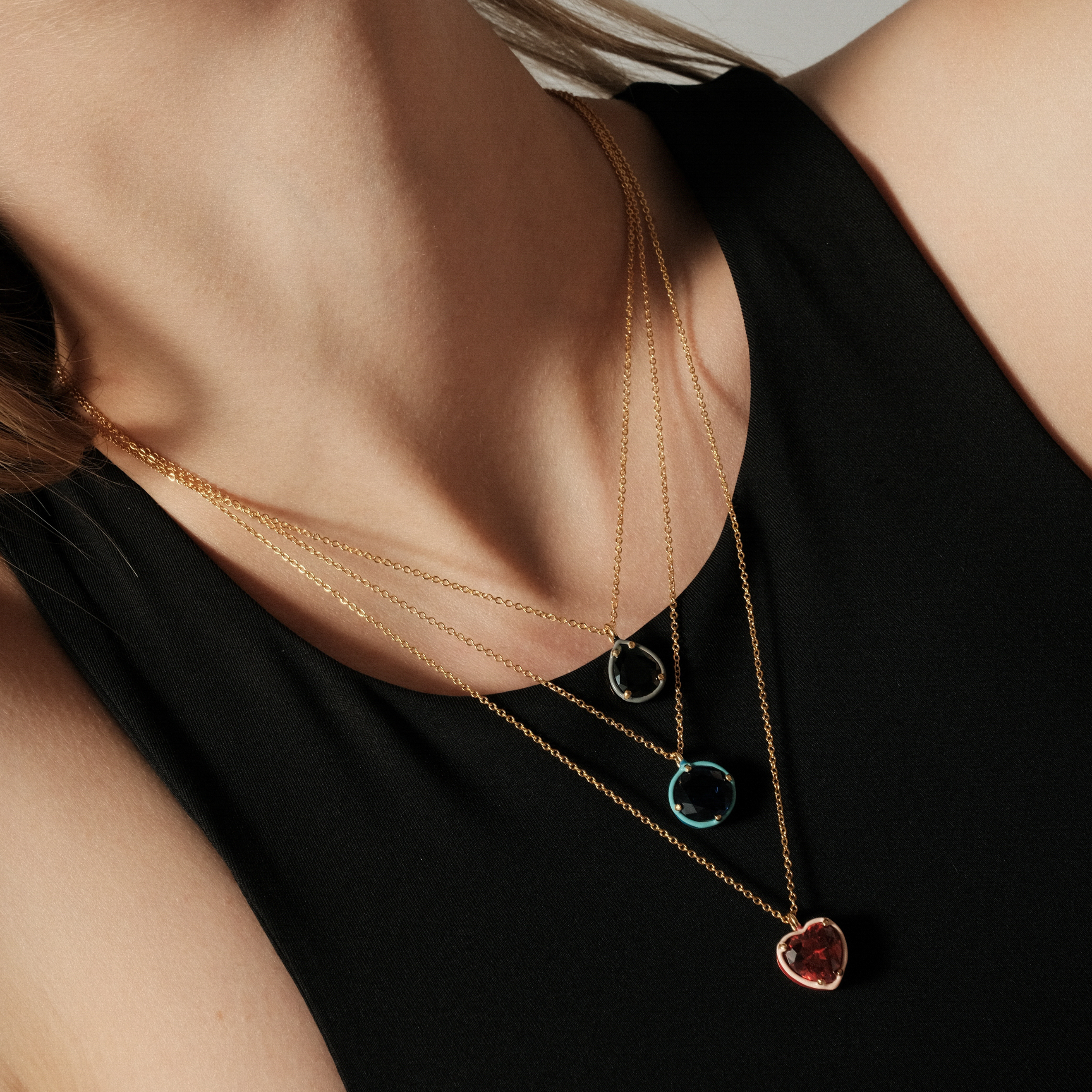 chain with a heart crystal pendant