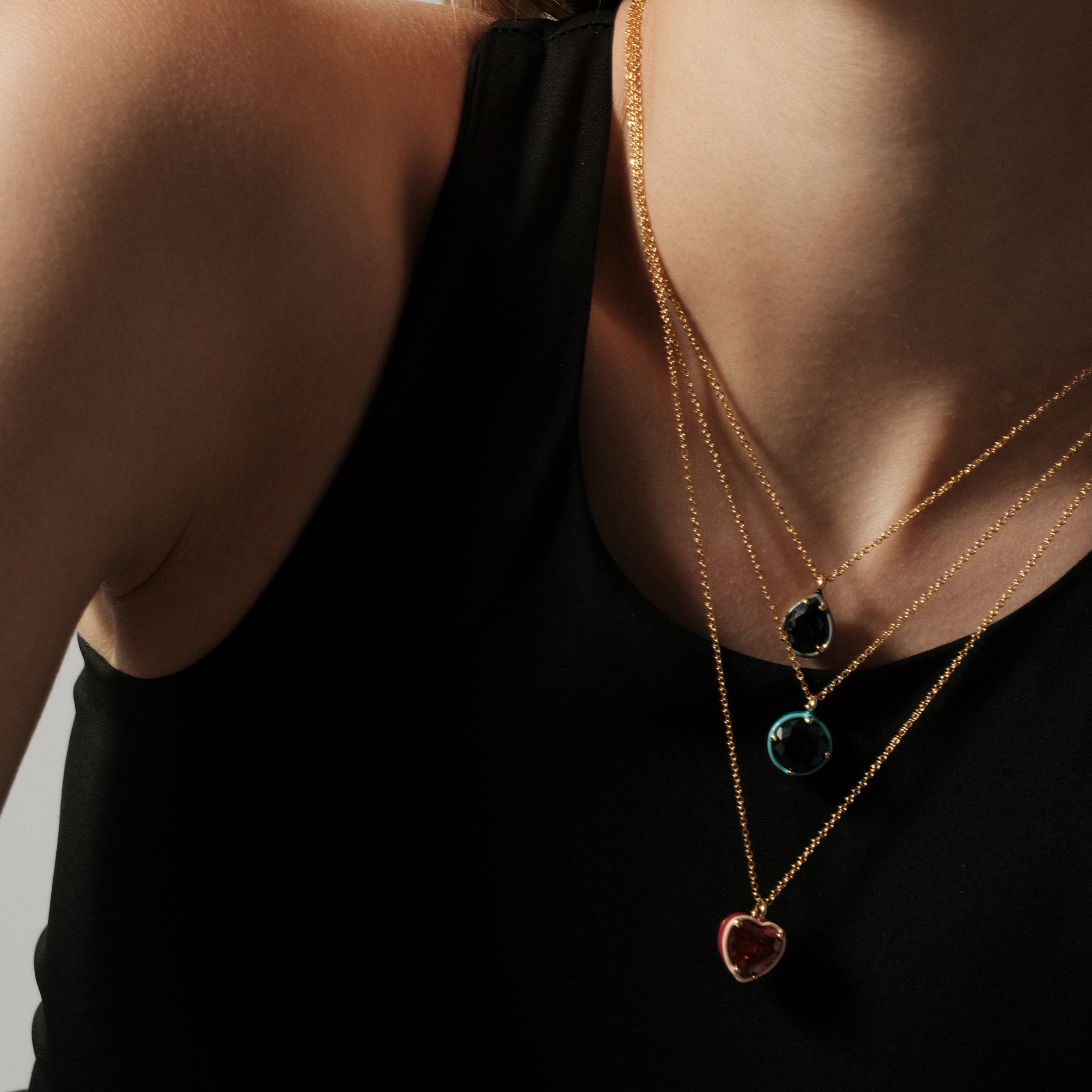 chain with a heart crystal pendant