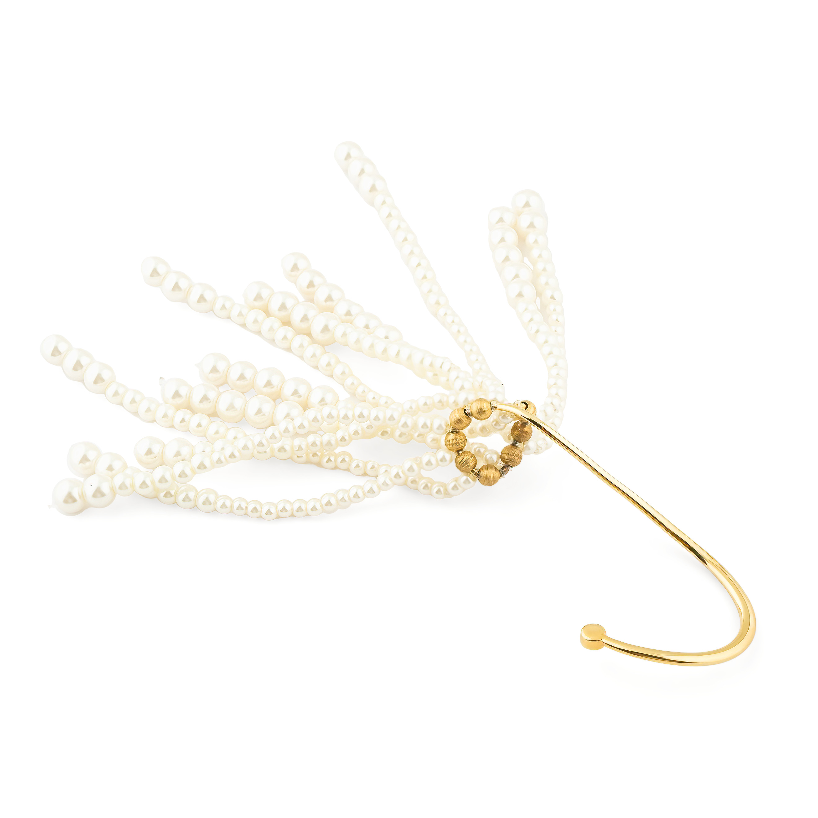 Gilded cuff with MARGARITA EARCUFF pendants