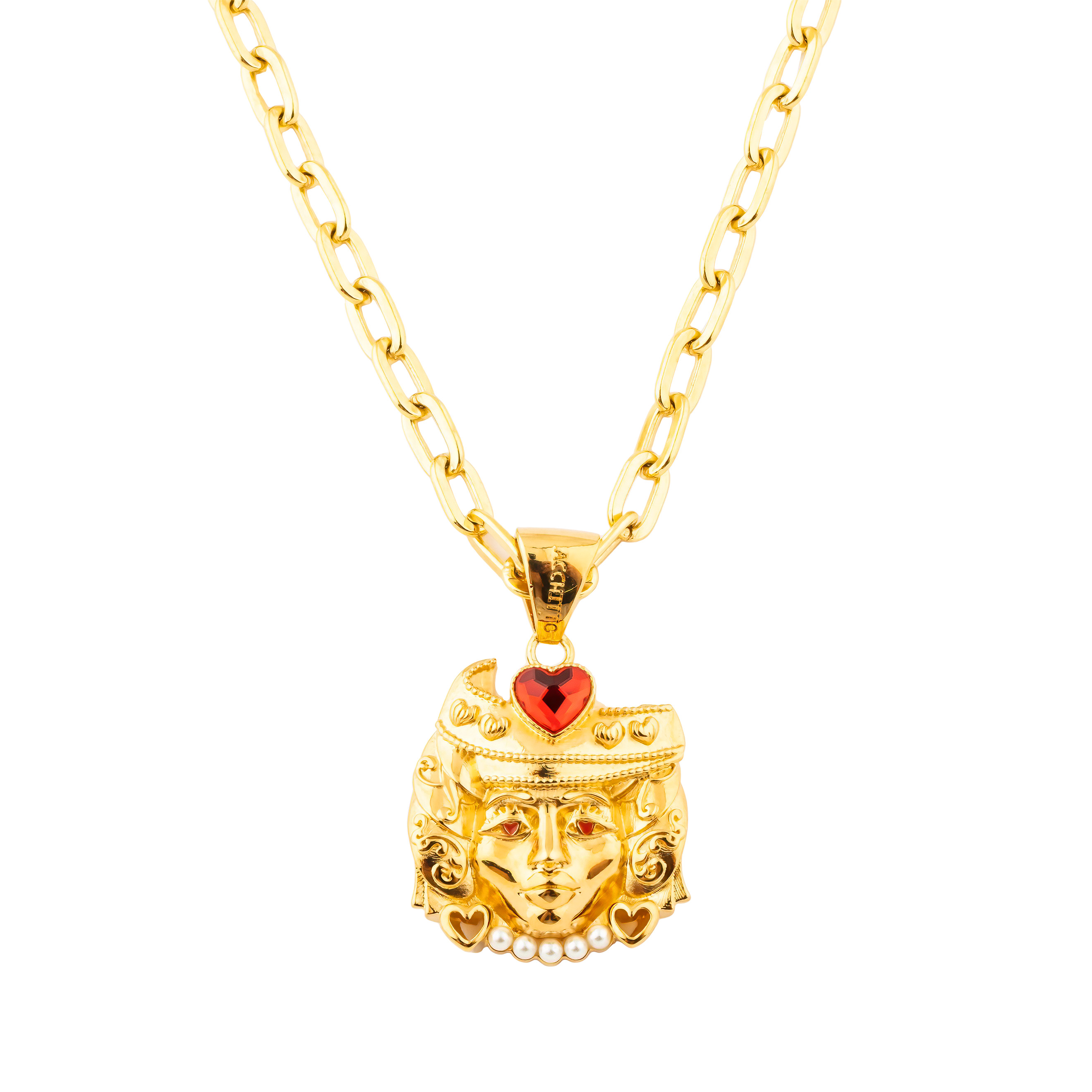 Позолоченный кулон на цепочке AUREA BIG + LOVER MOOR GOLD CHARM