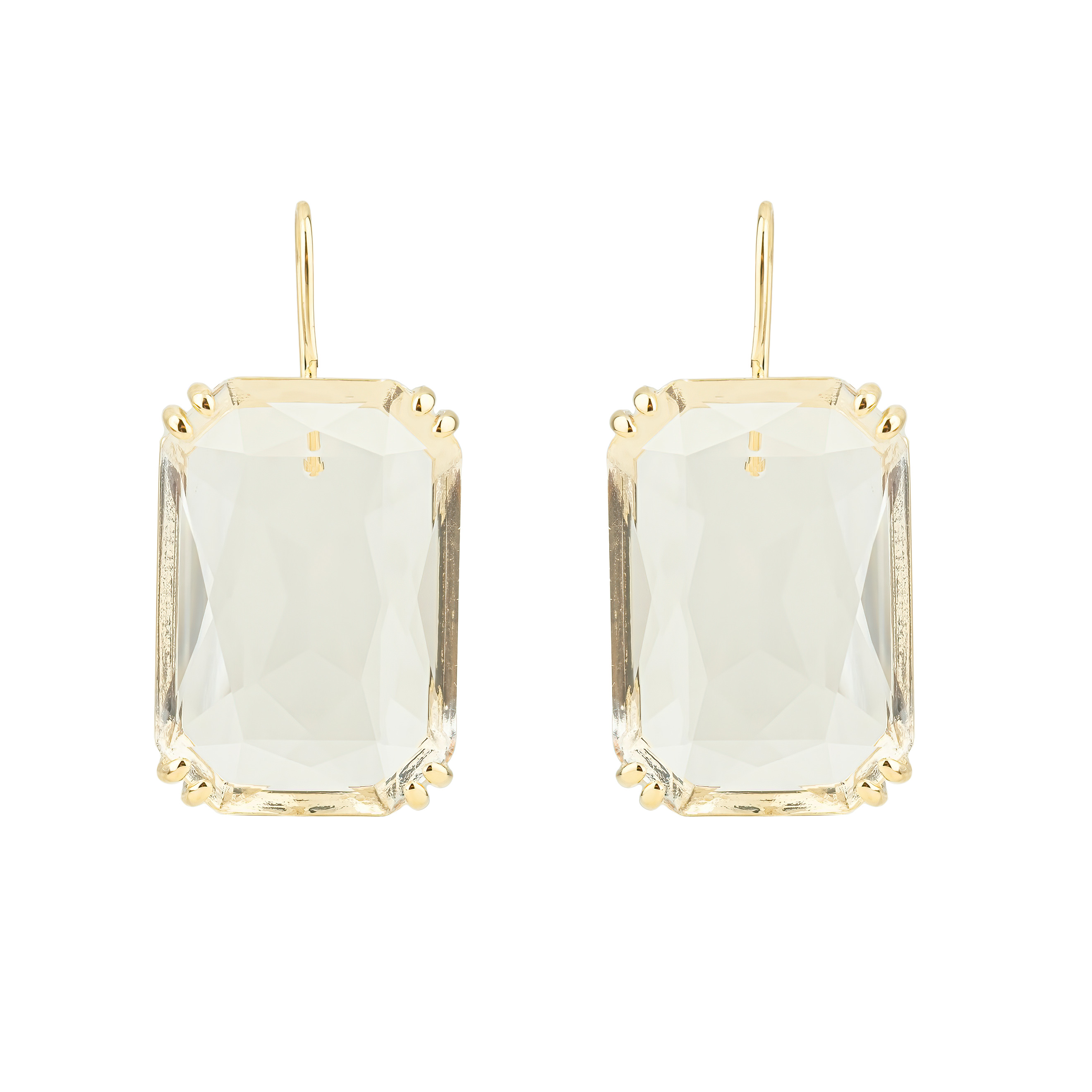 Earrings with large crystals