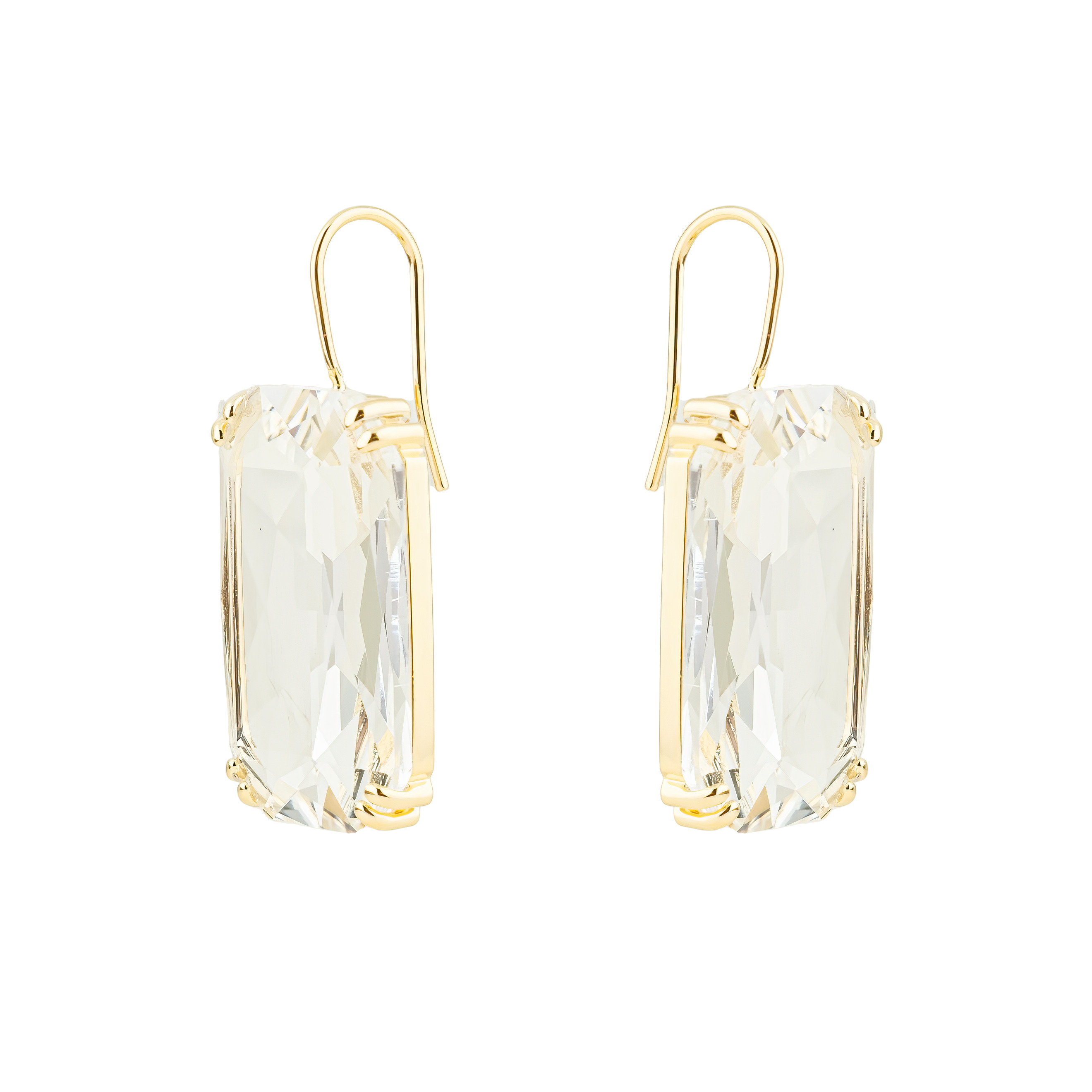 Earrings with large crystals
