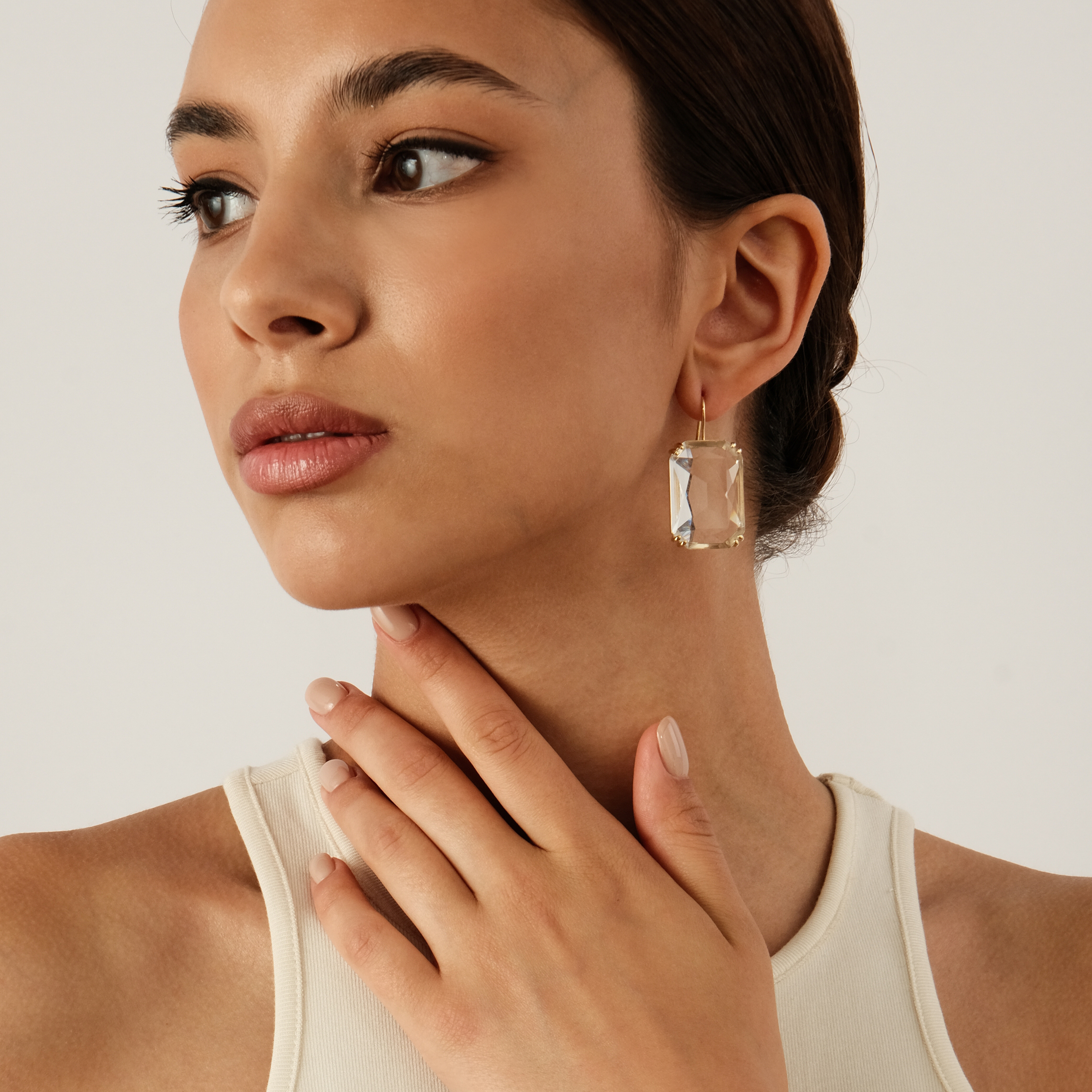 Earrings with large crystals