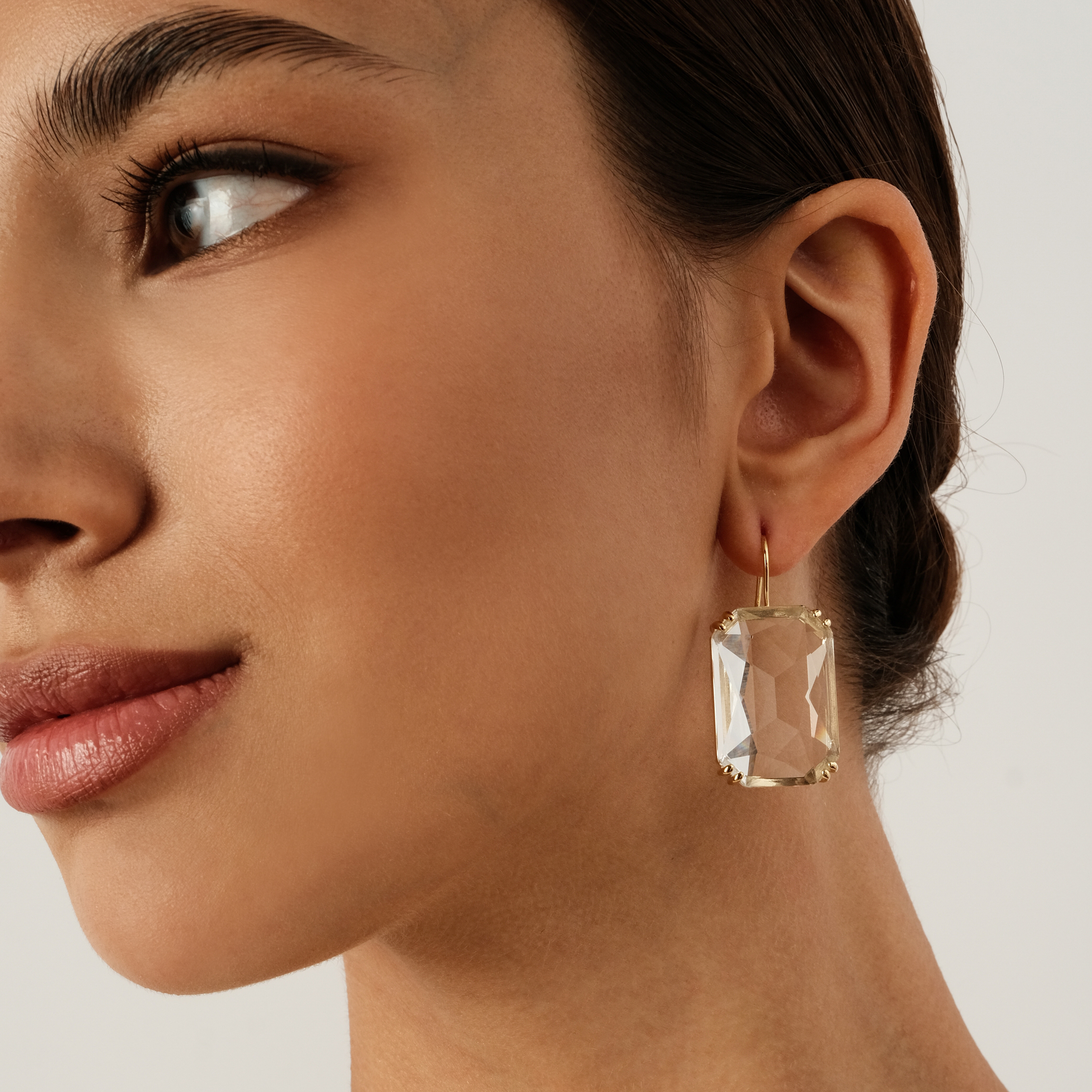 Earrings with large crystals