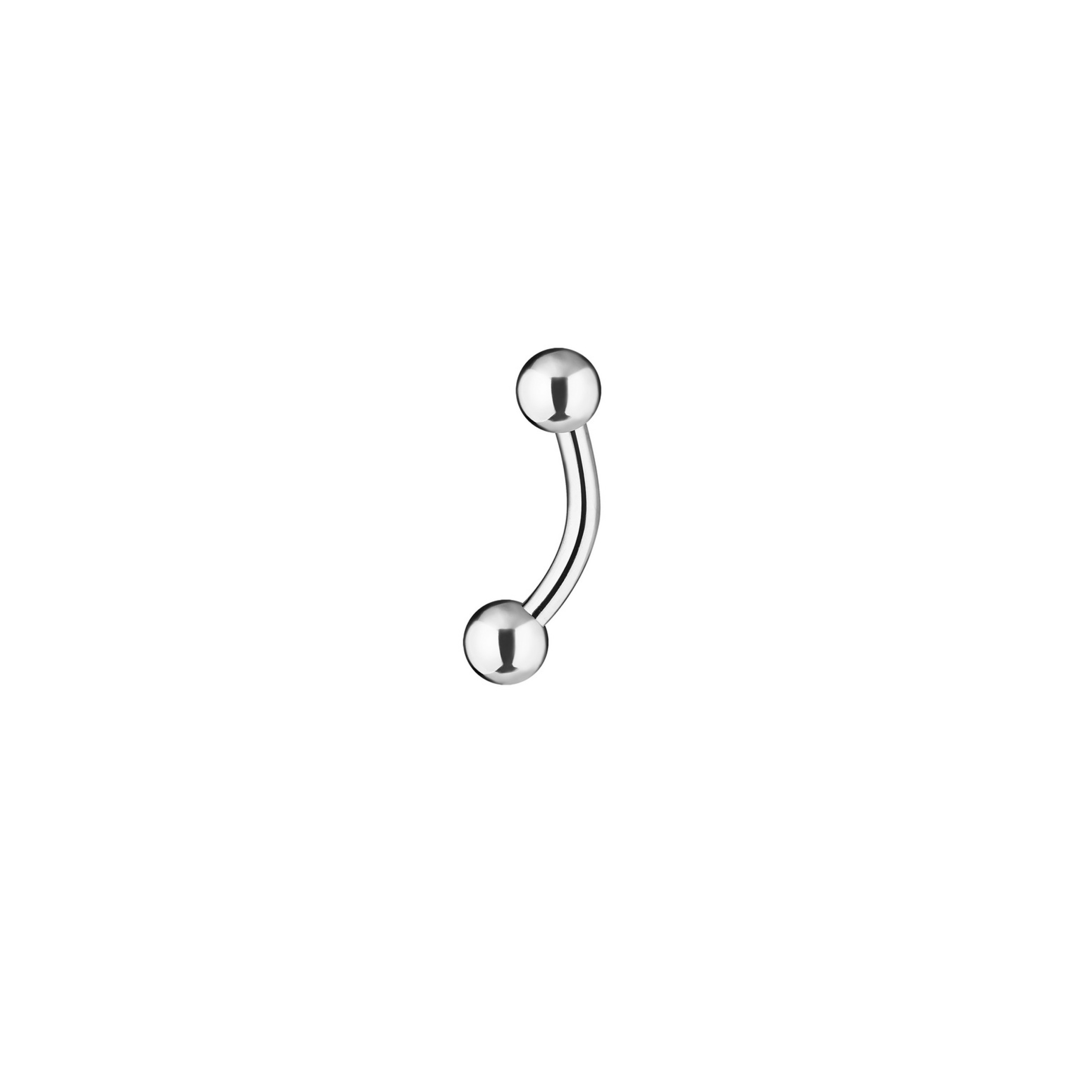A barbell in the navel with balls 4mm long 8mm made of steel