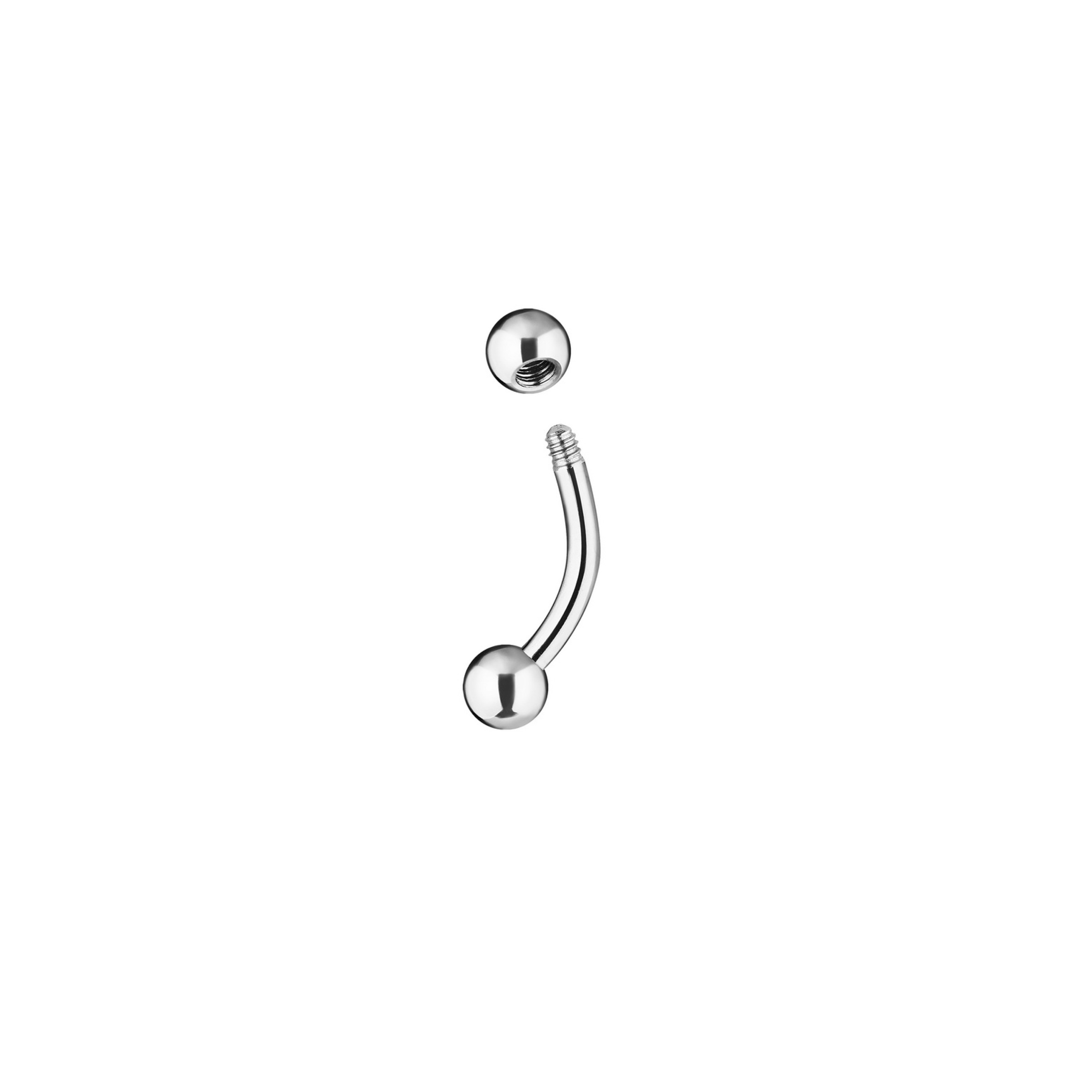 A barbell in the navel with balls 4mm long 8mm made of steel