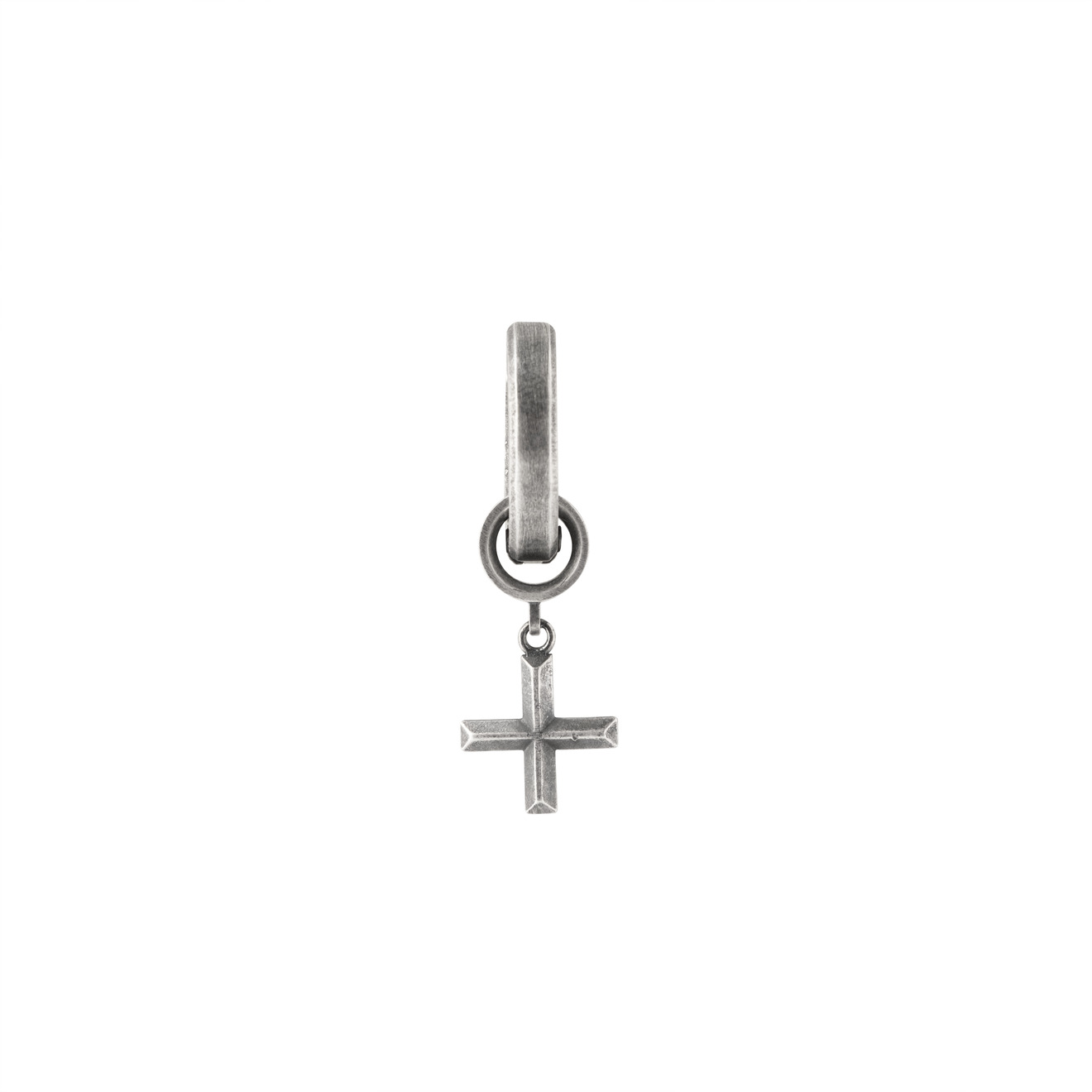 CROSS Моносерьга-кольцо из серебра с крестом cross моносерьга кольцо из серебра с подвеской крестом