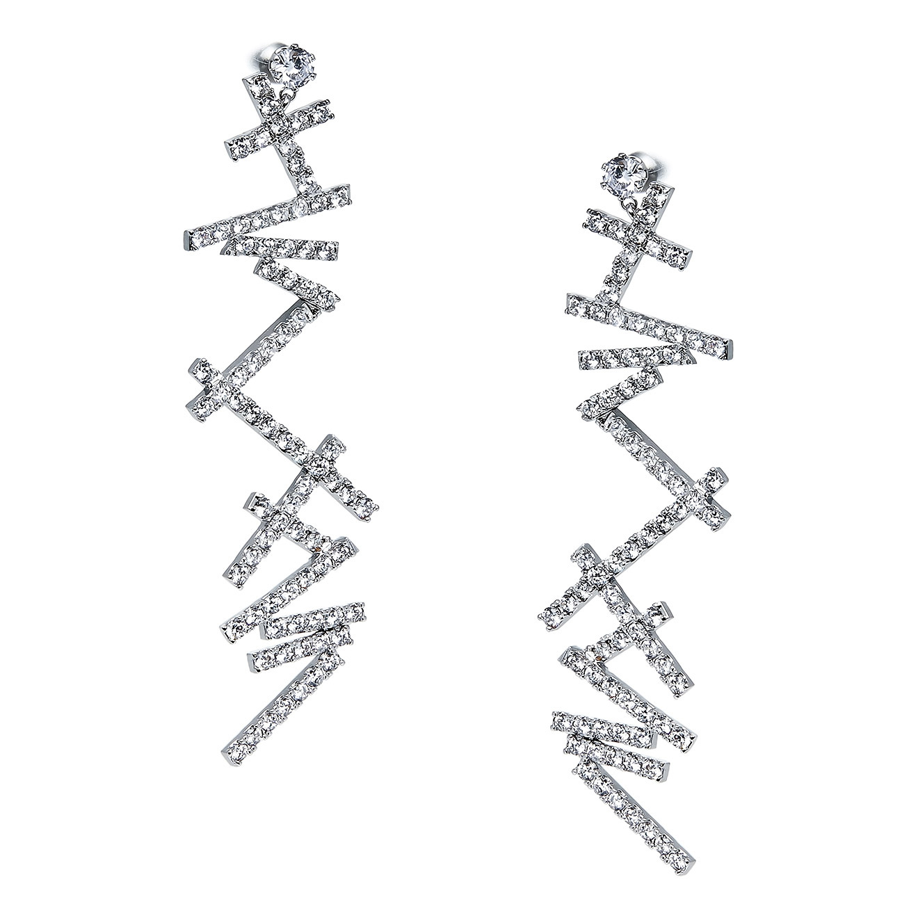 zigzag earrings with crystals