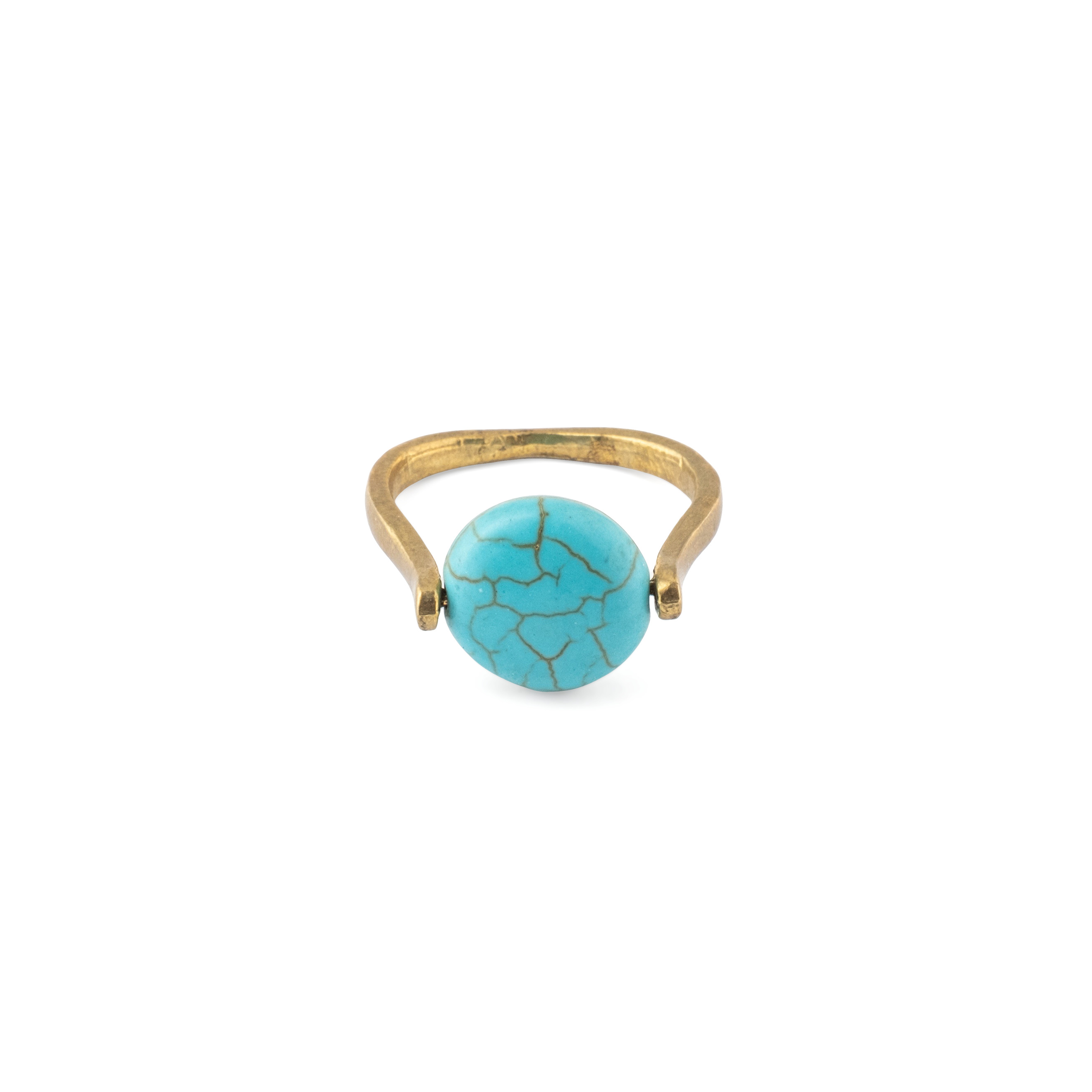 Brass and turquoise ring