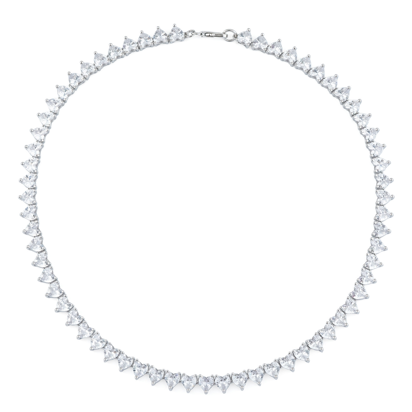 Herald Percy Серебристое колье с кристаллами herald percy серебристое кольцо из сердец с белыми и розовыми кристаллами