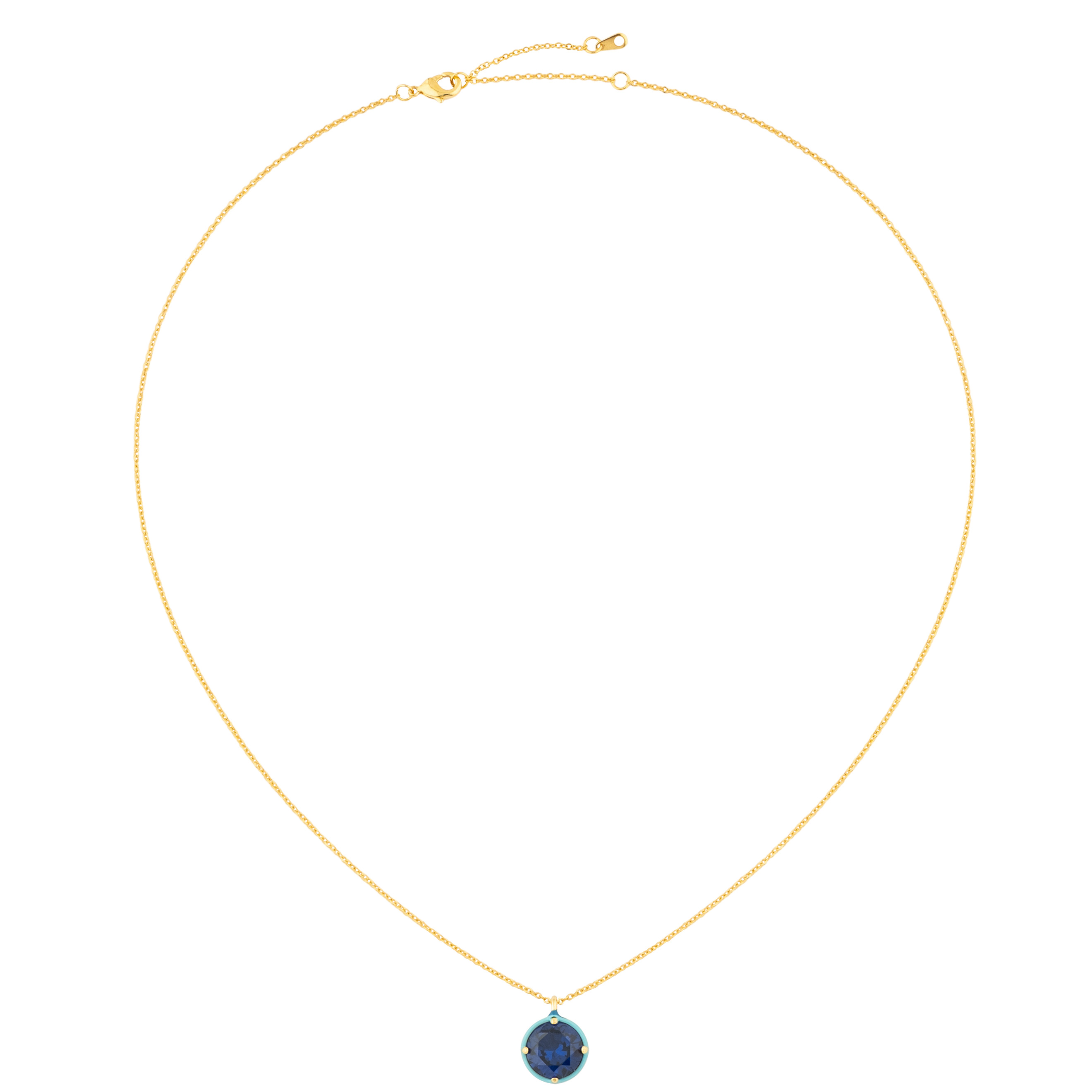 chain with a round crystal pendant