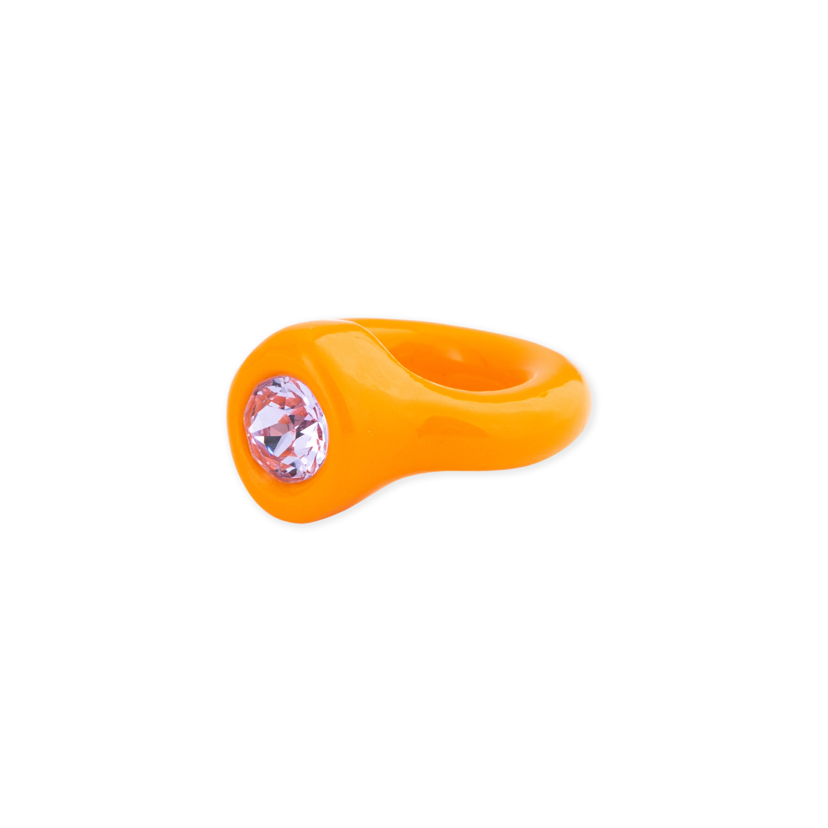 Polymer clay ring with crystal