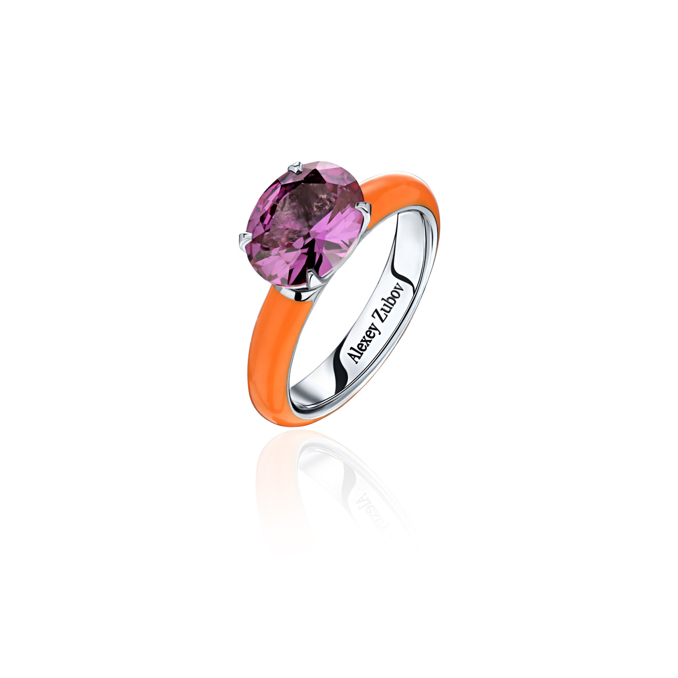 alexeyzubov кольцо с изумрудом AlexeyZubov Кольцо с александритом с оранжевой высокотехнологичной керамикой