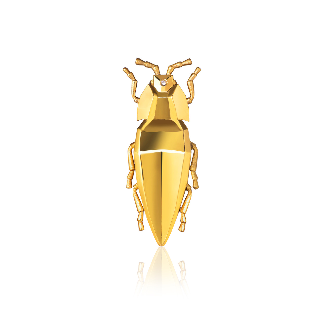 Моносерьги Vertigo Jewellery Lab Моносерьга СLEOPTR gold, серебро 925, позолота 24K, бел. бриллиант 0.008ct