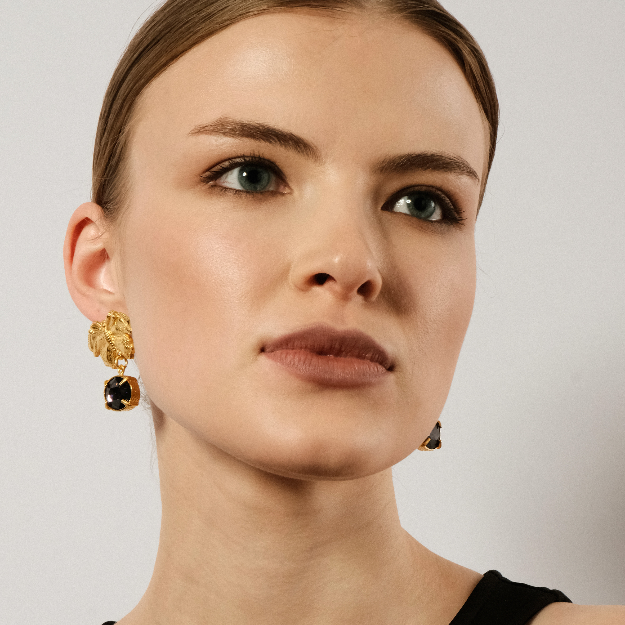 cicada earrings with lilac crystals