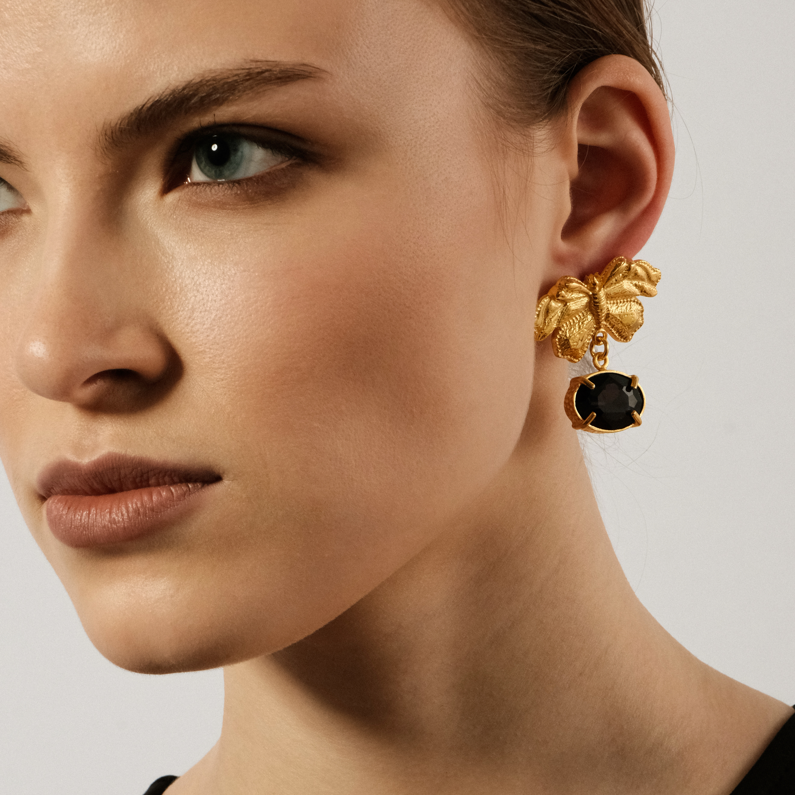 cicada earrings with lilac crystals
