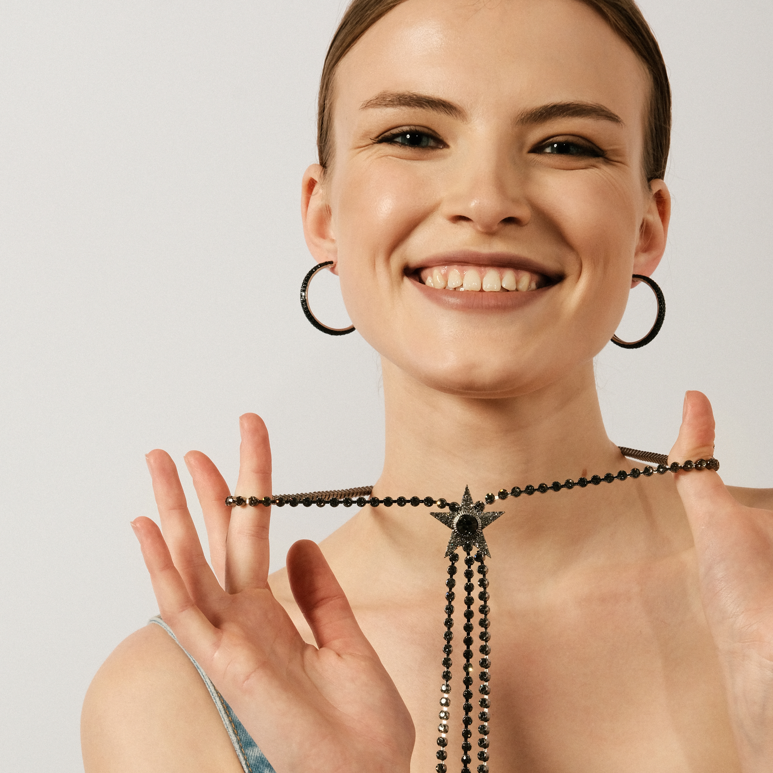 Black necklace with stars