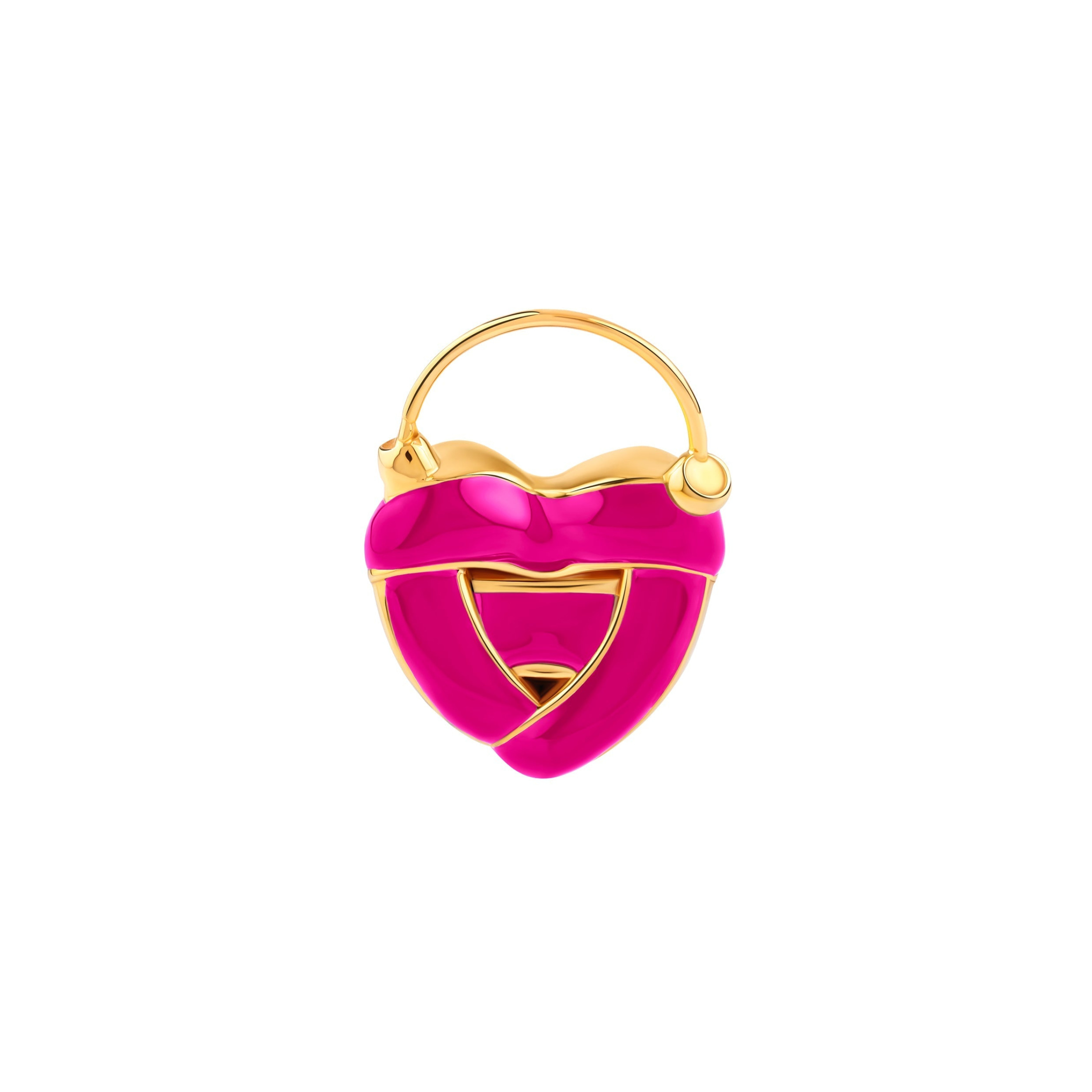 Позолоченное колье с розовым сердцем Juicy mini love locket - lipstick pink