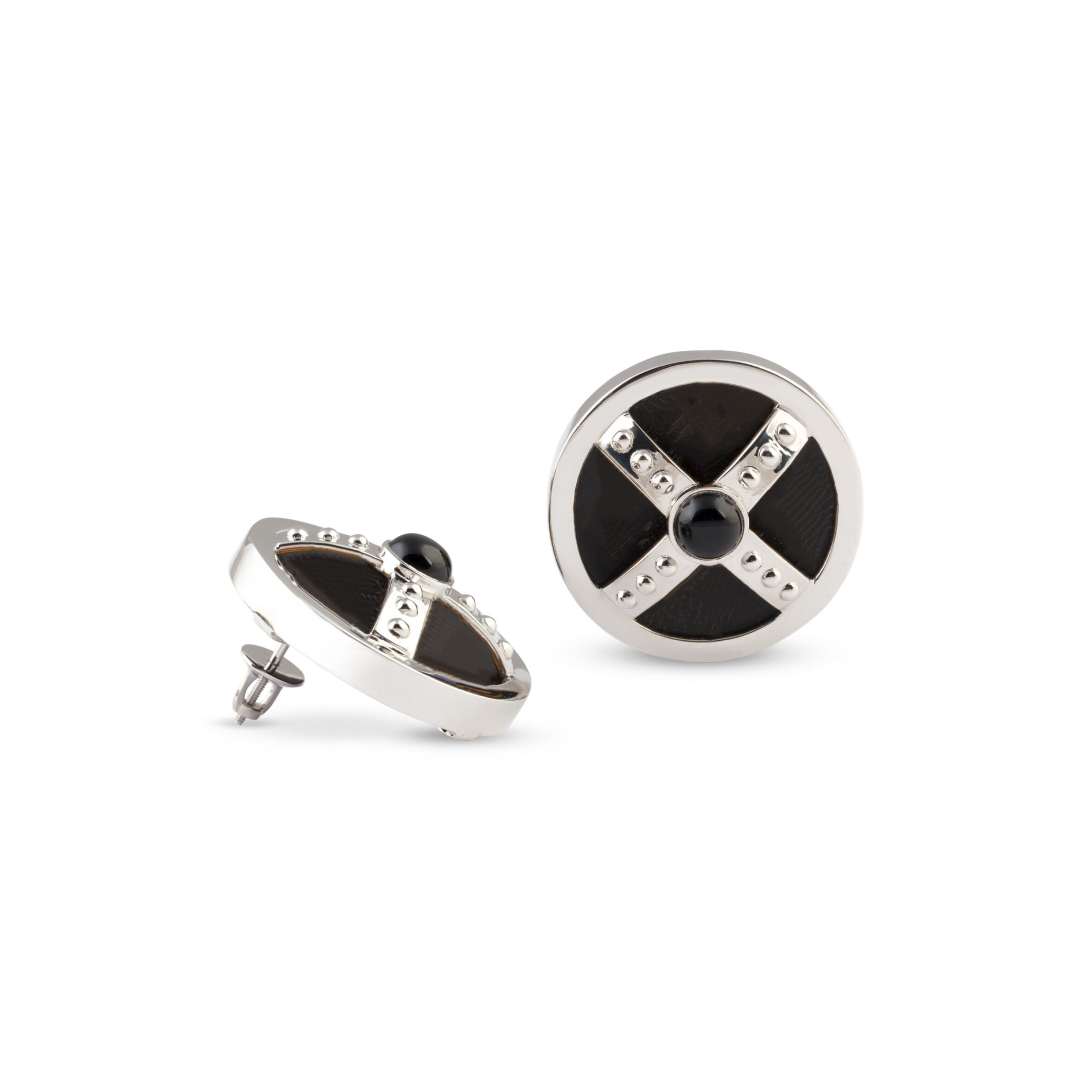 Earrings made of silver FOLK shield
