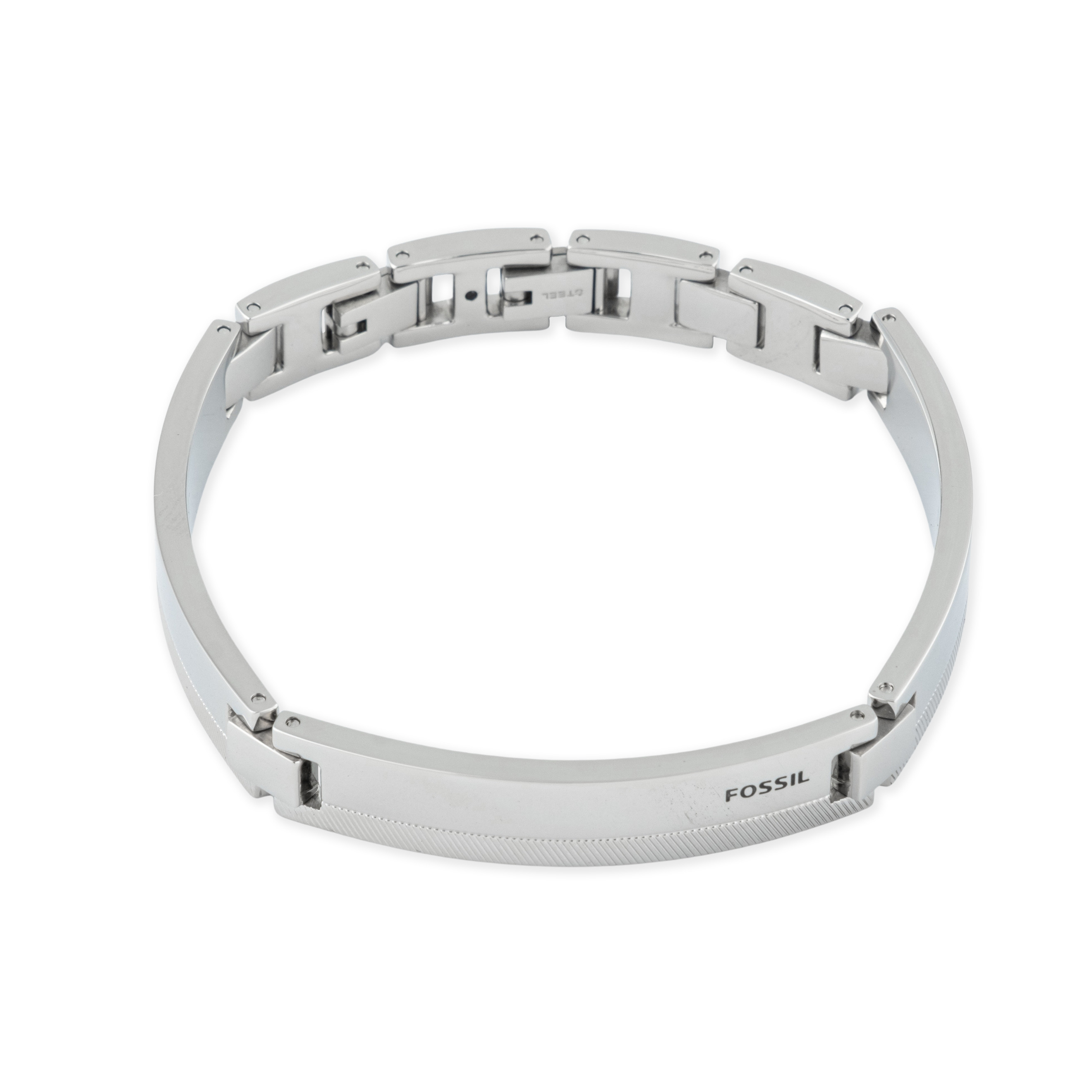 Steel bracelet with enamel insert