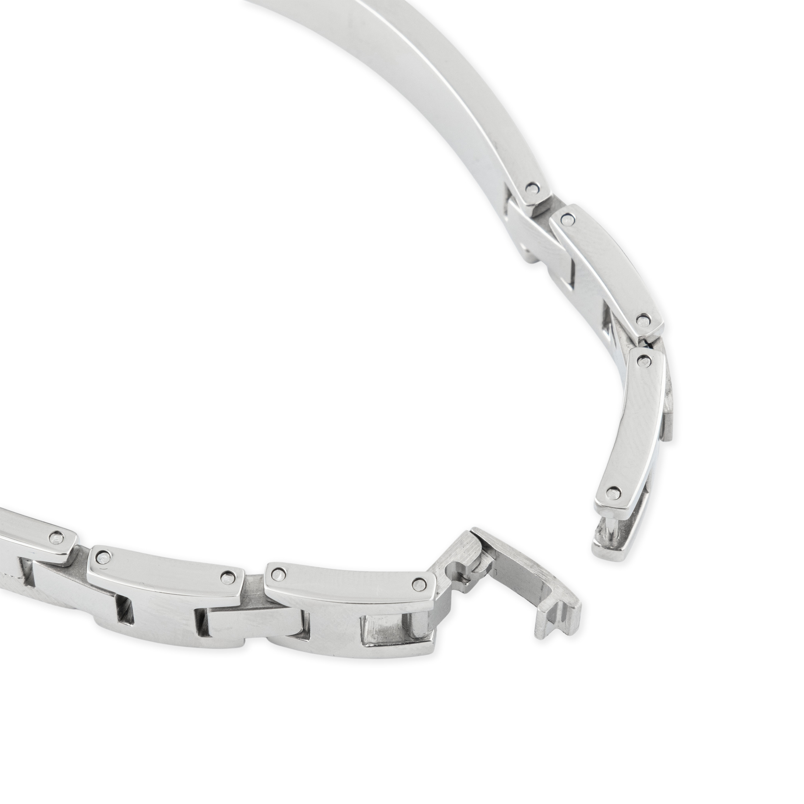 Steel bracelet with enamel insert