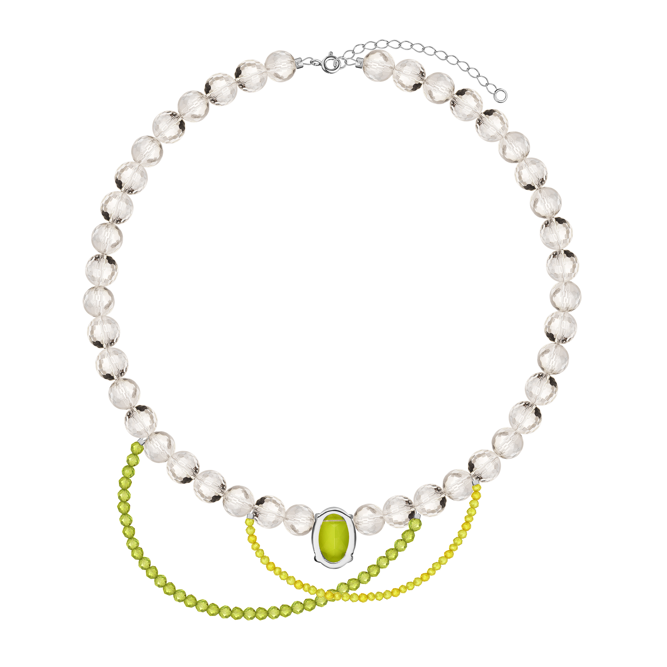Apple Pie necklace with transparent and green beads