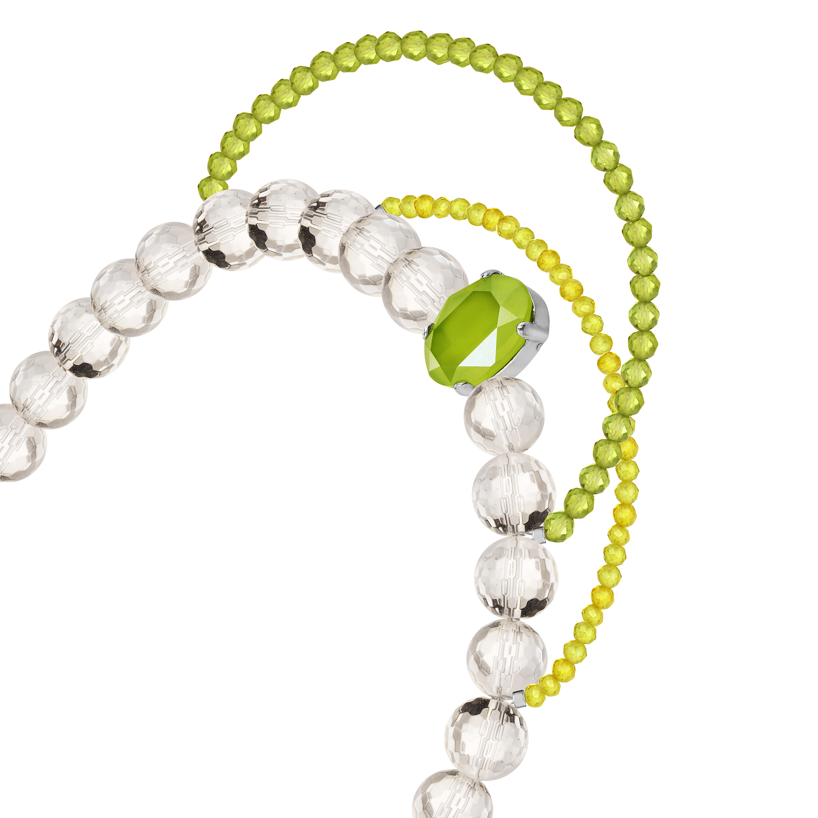 Apple Pie necklace with transparent and green beads