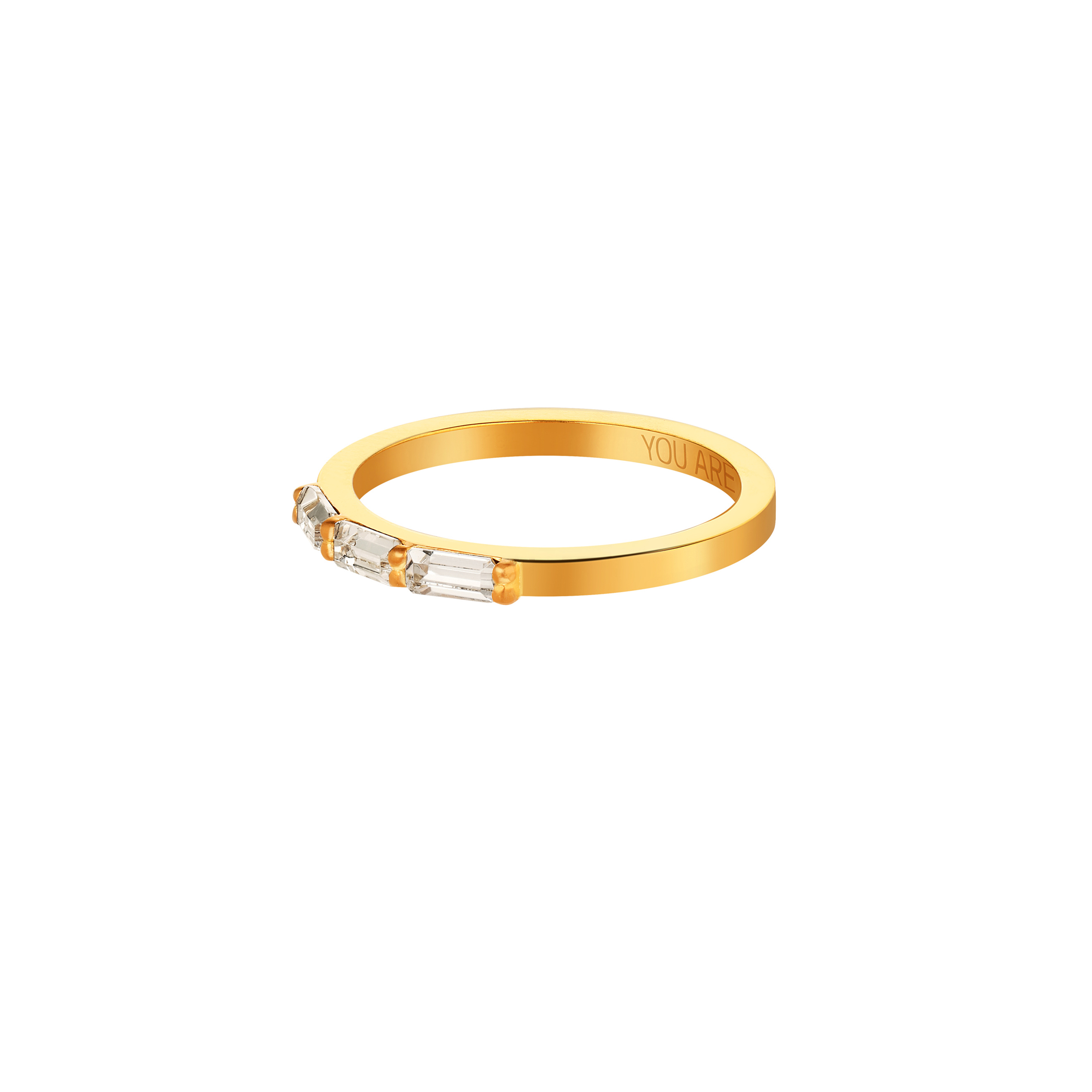 gold-plated ring with crystals you are lucky