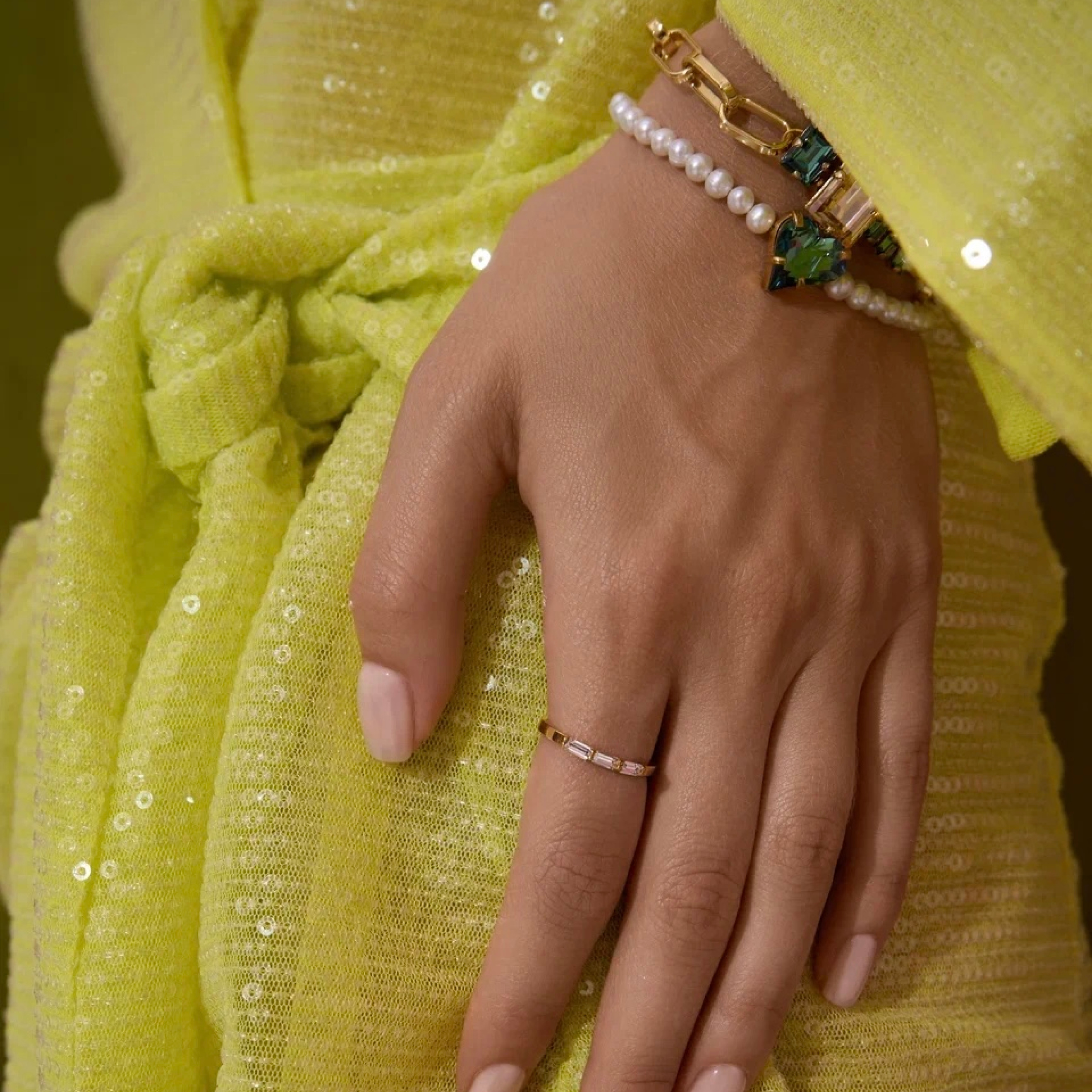 gold-plated ring with crystals you are lucky