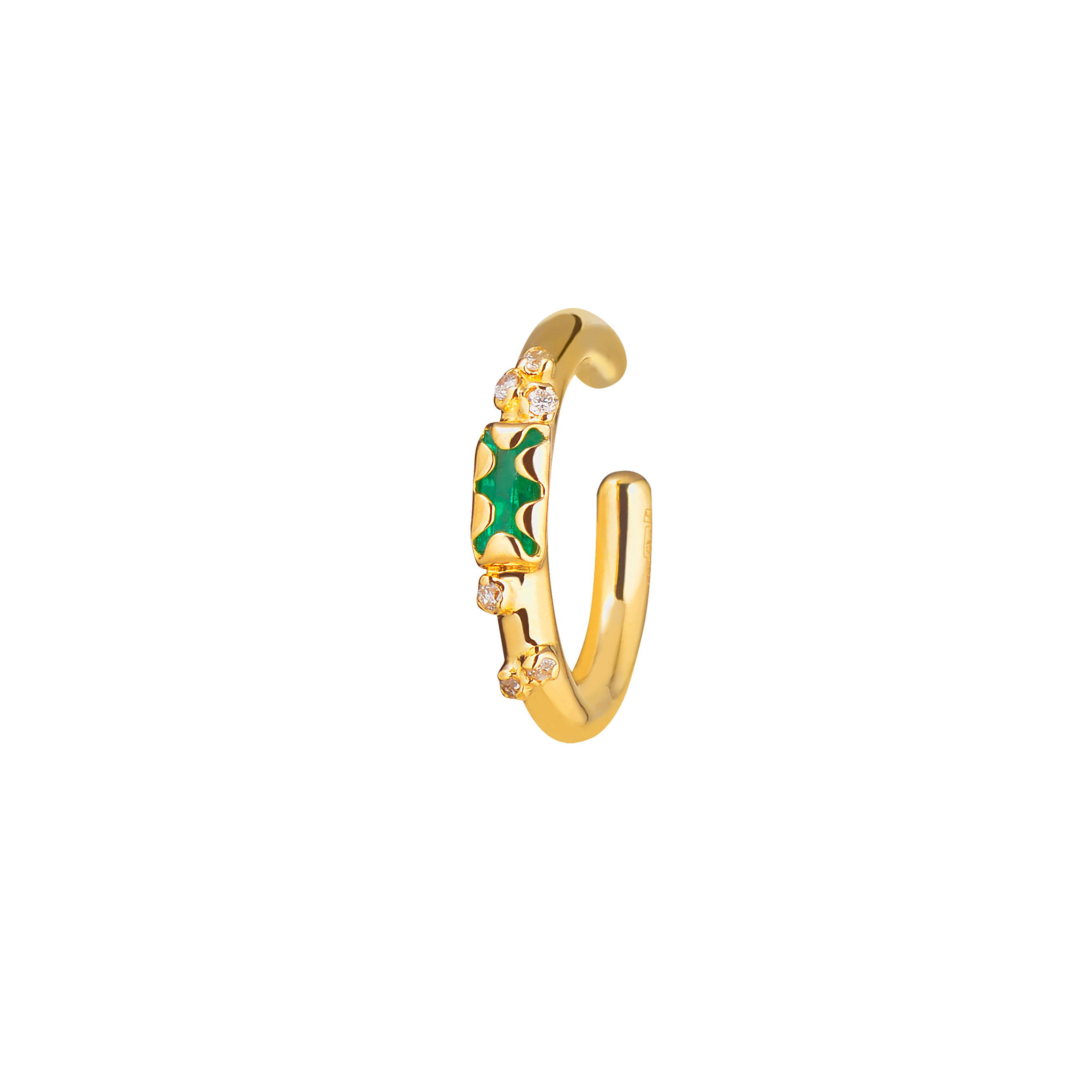 Cuff with emerald and diamonds