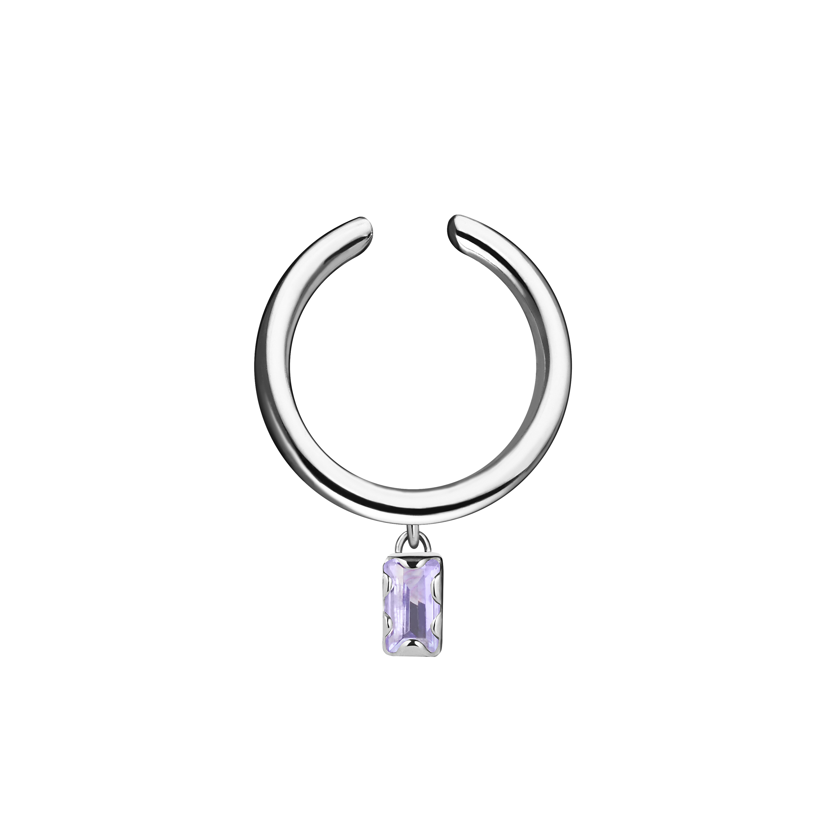 Cuff with suspended tanzanite